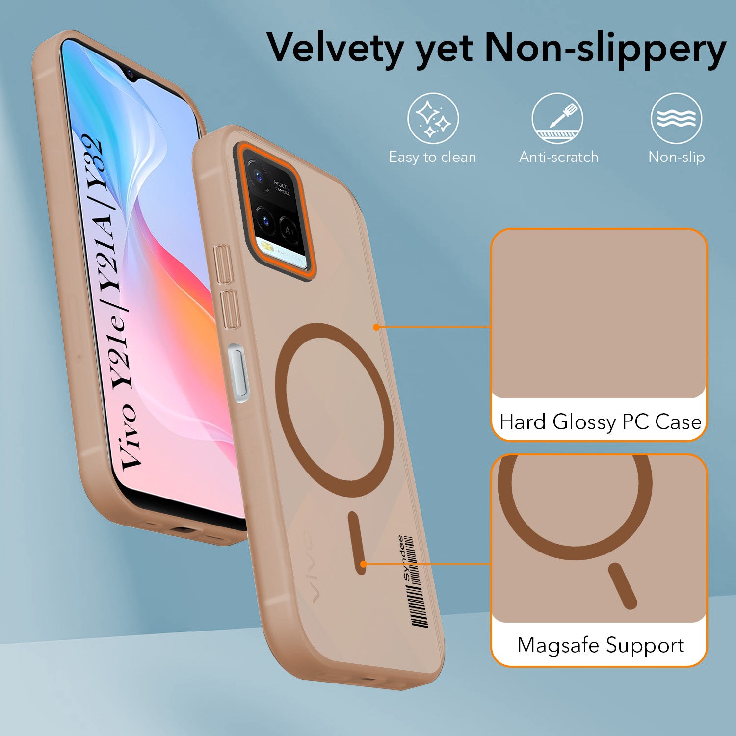 For Vivo Y21e | Vivo Y21A | Vivo Y32 Back Cover Case (Soft Touch | Camera Bump Protection | MagSafe Compatible | Matte Finish)