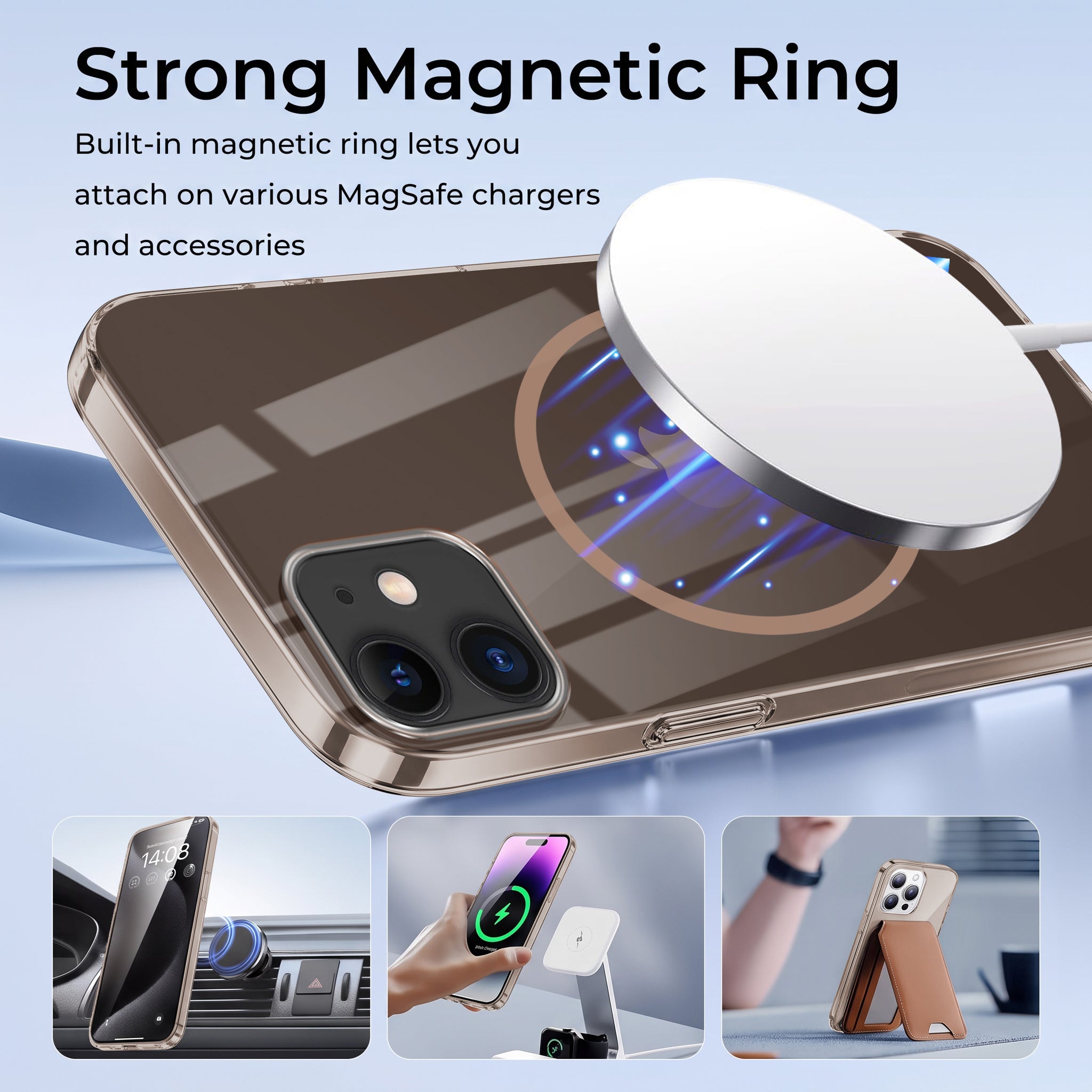 For Apple iPhone 11 Back Case Cover Crystal Anti Yellow (Unbreakable PC | MagSafe Wireless Charging Support |Camera Protection Bump)