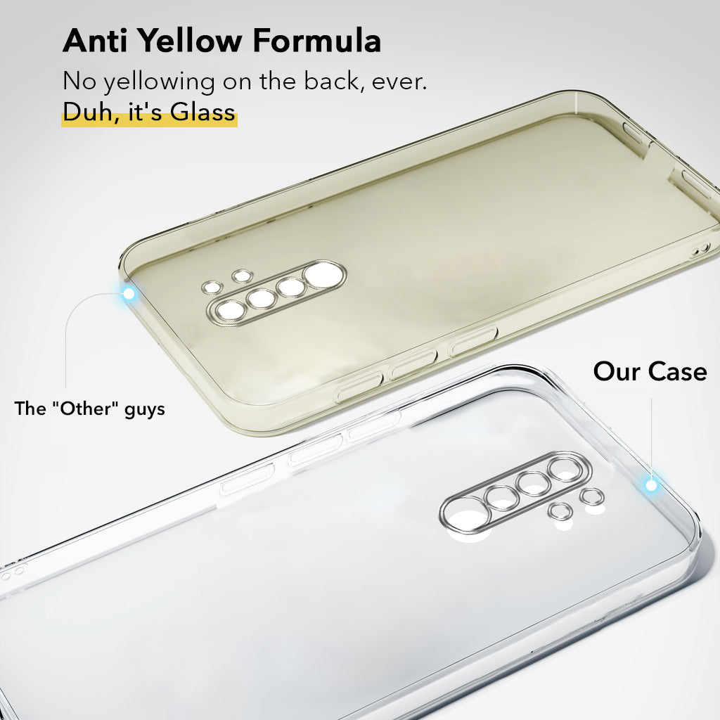 For Poco M2 Back Cover Case (Hard Anti Yellow Clear Case | Drop & Camera Protection | Shockproof Polycarbonate)