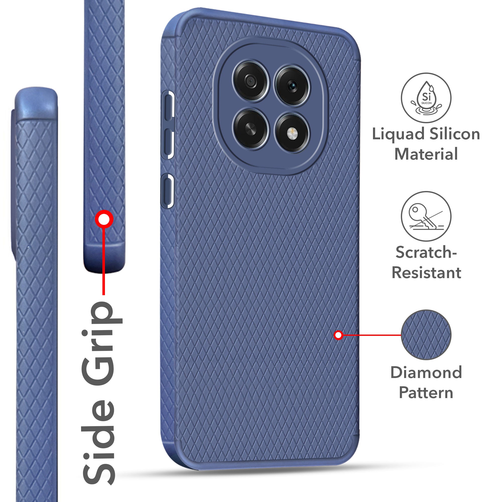 For Oppo F29 Back Cover Case (Liquid Silicone | Side Grip | Camera Protection)