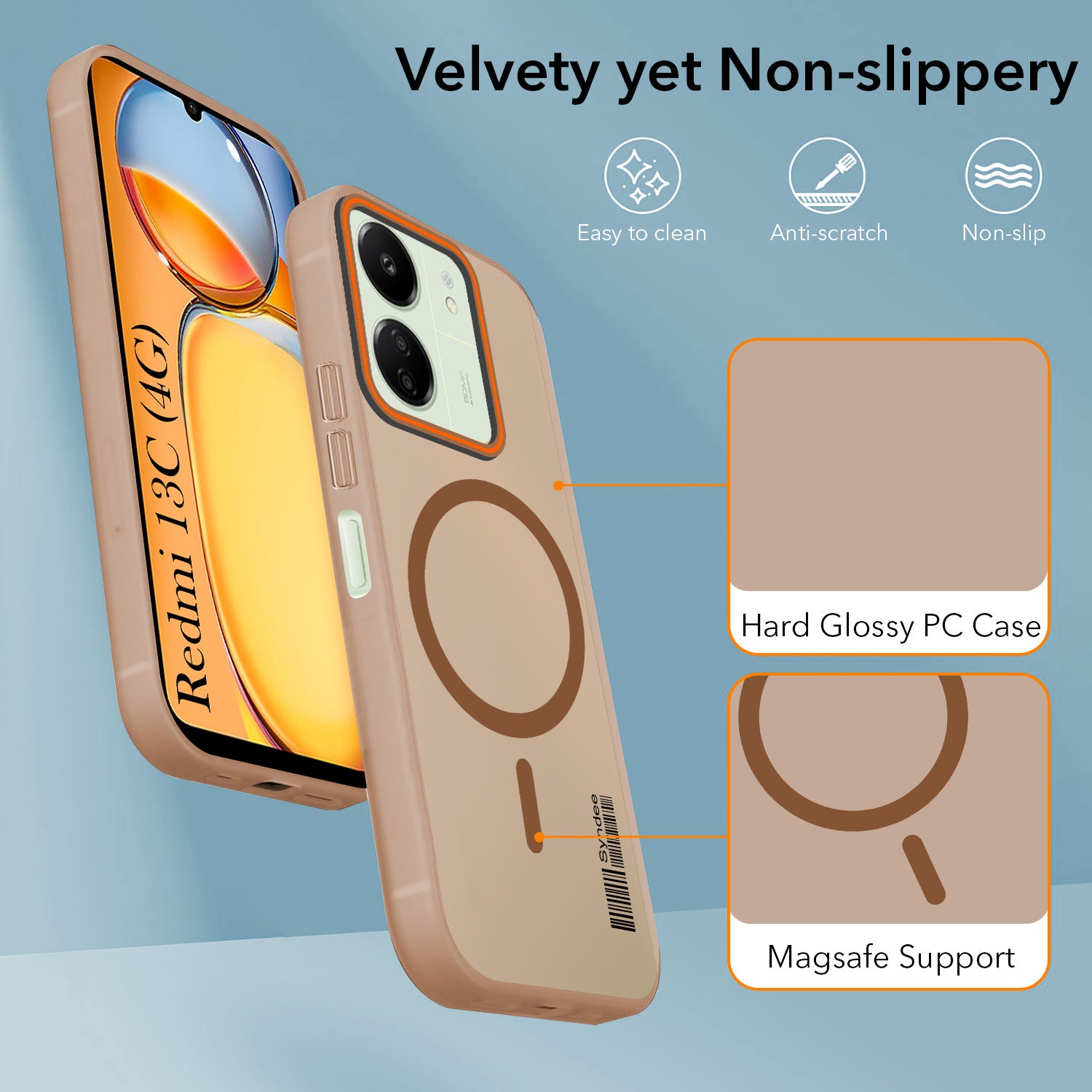 For Xiaomi Redmi 13C 4G Back Cover Case (Soft Touch | Camera Bump Protection | MagSafe Compatible | Matte Finish)
