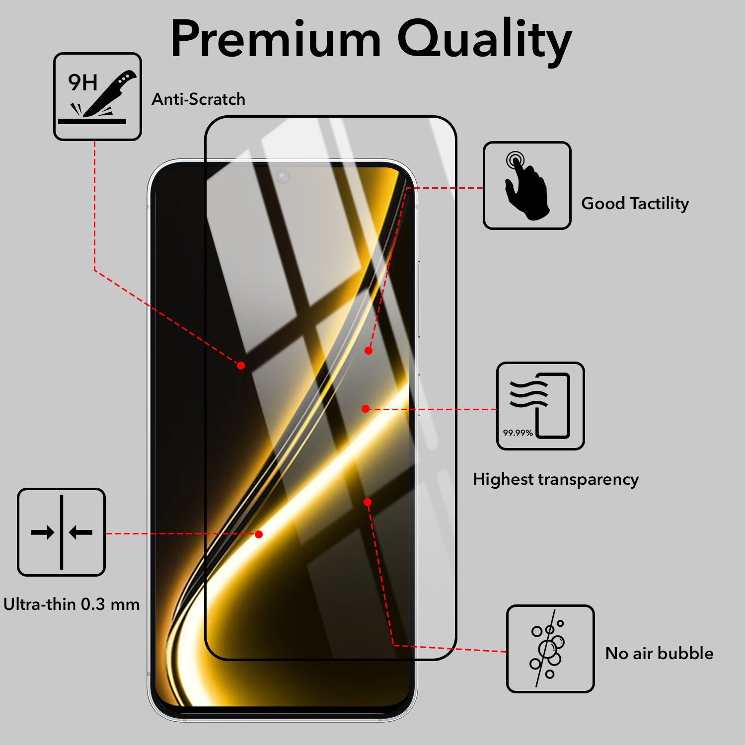 Tempered Glass For Realme Narzo 80x Military-Grade Gorilla Screen Protector With Installation Kit | Shatterproof, Full Coverage, HD Clear, Scratch Resistant (Pack of 1)