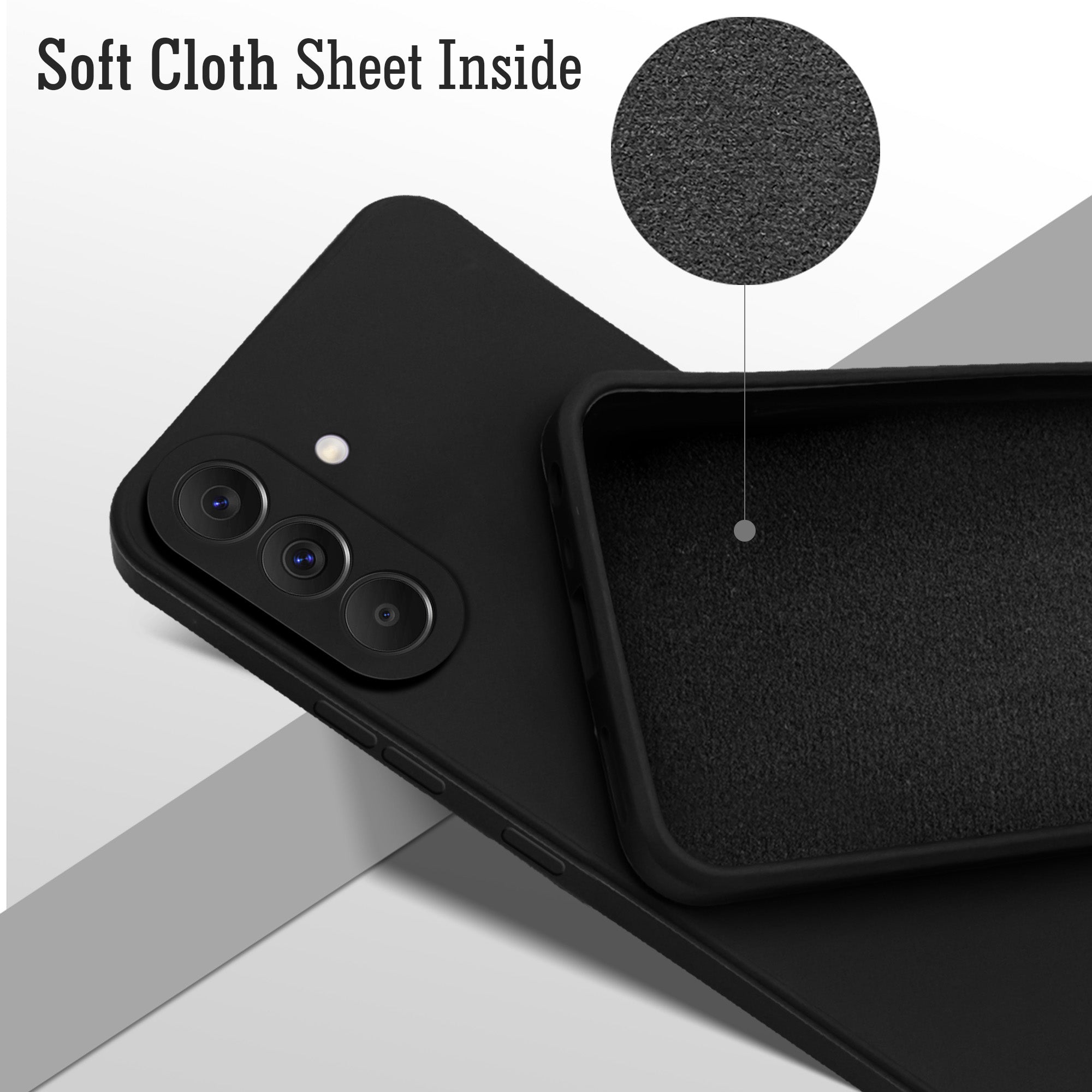 For Samsung Galaxy A57 5G Back Cover Case (Matte Finish Silicone with Inside Fiber cloth)
