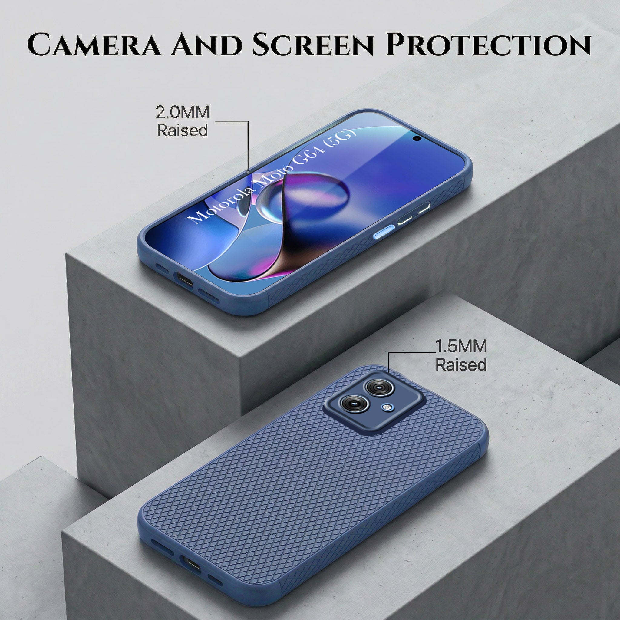 For Motorola Moto G64 5G Combo with Back Cover and 9H Tempered Glass (Liquid Silicone | Camera Protection | Oleophobic Coating Screen Glass)