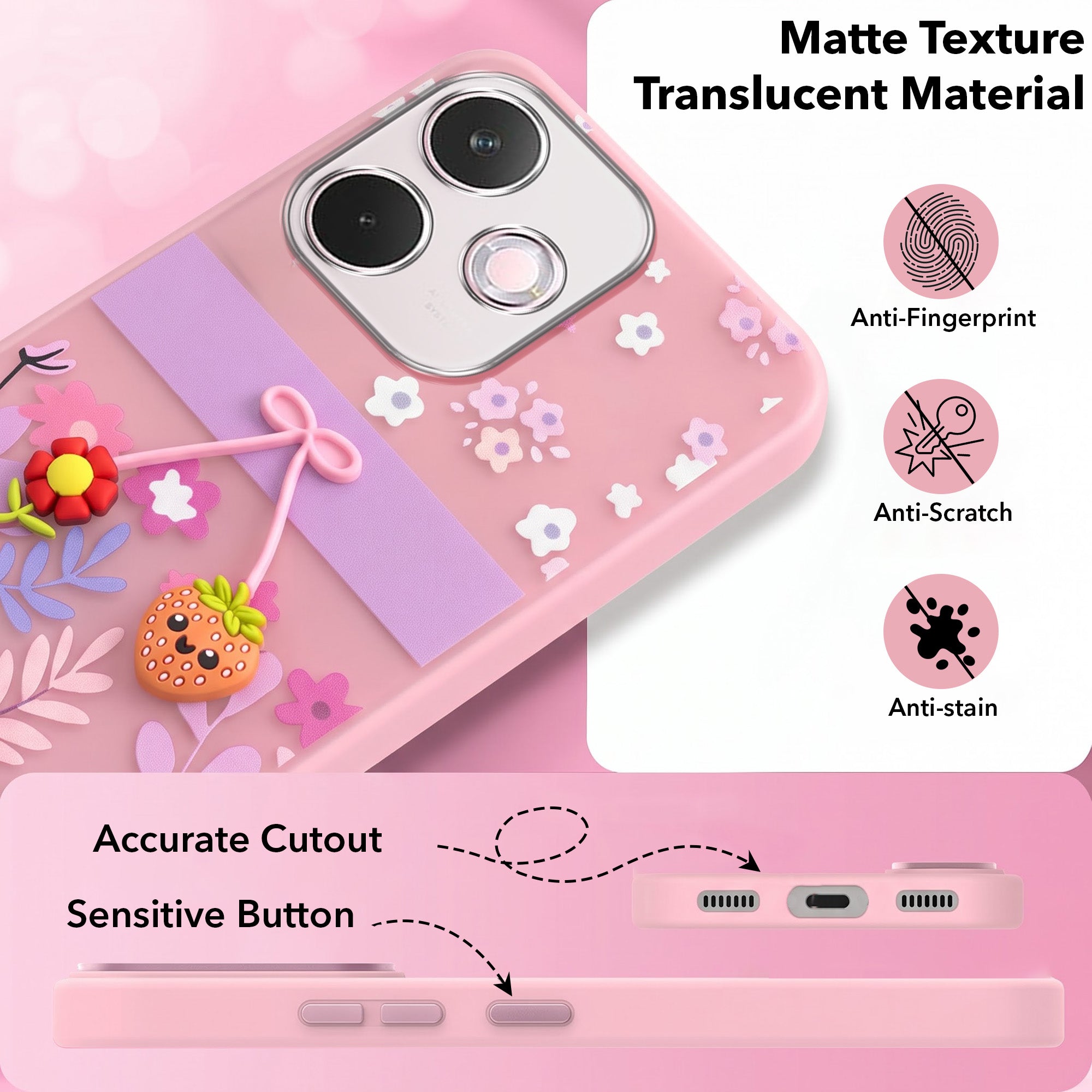 For Oppo A5 Pro Back Cover Case (3D Cute Cartoons | Hard Back Side Soft | Matte Premium Finish | HD Printing)