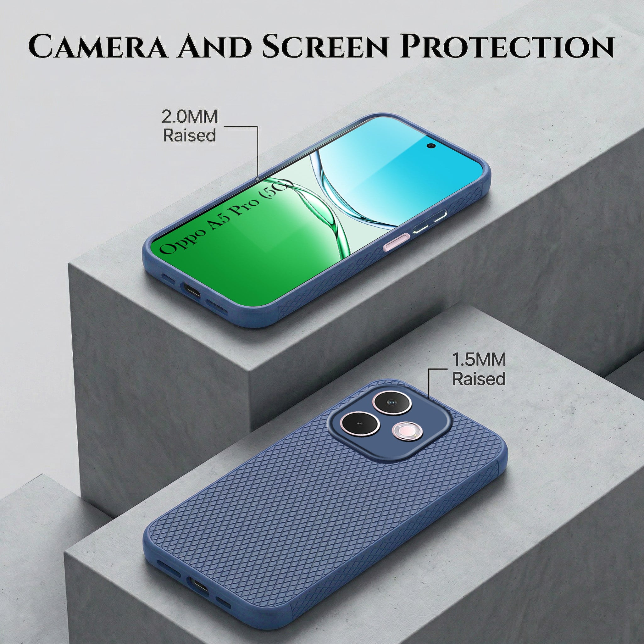 For Oppo A5 Pro Combo with Back Cover and 9H Tempered Glass (Liquid Silicone | Camera Protection | Oleophobic Coating Screen Glass)