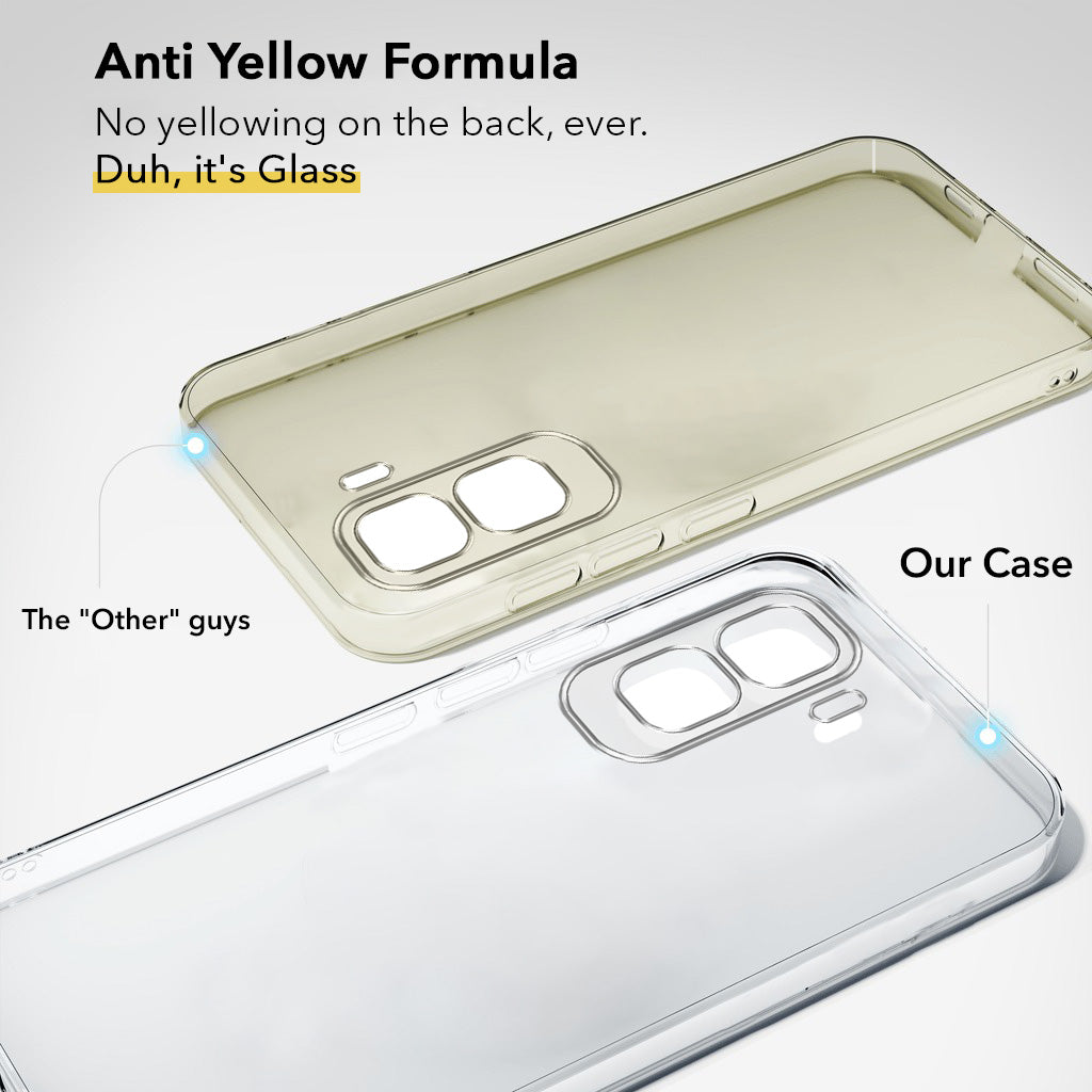 For Vivo T5 Pro 5G Back Cover Case Lifetime Anti-Yellow Clear (Sleek Hard Crystal | Shockproof and Camera Protection)