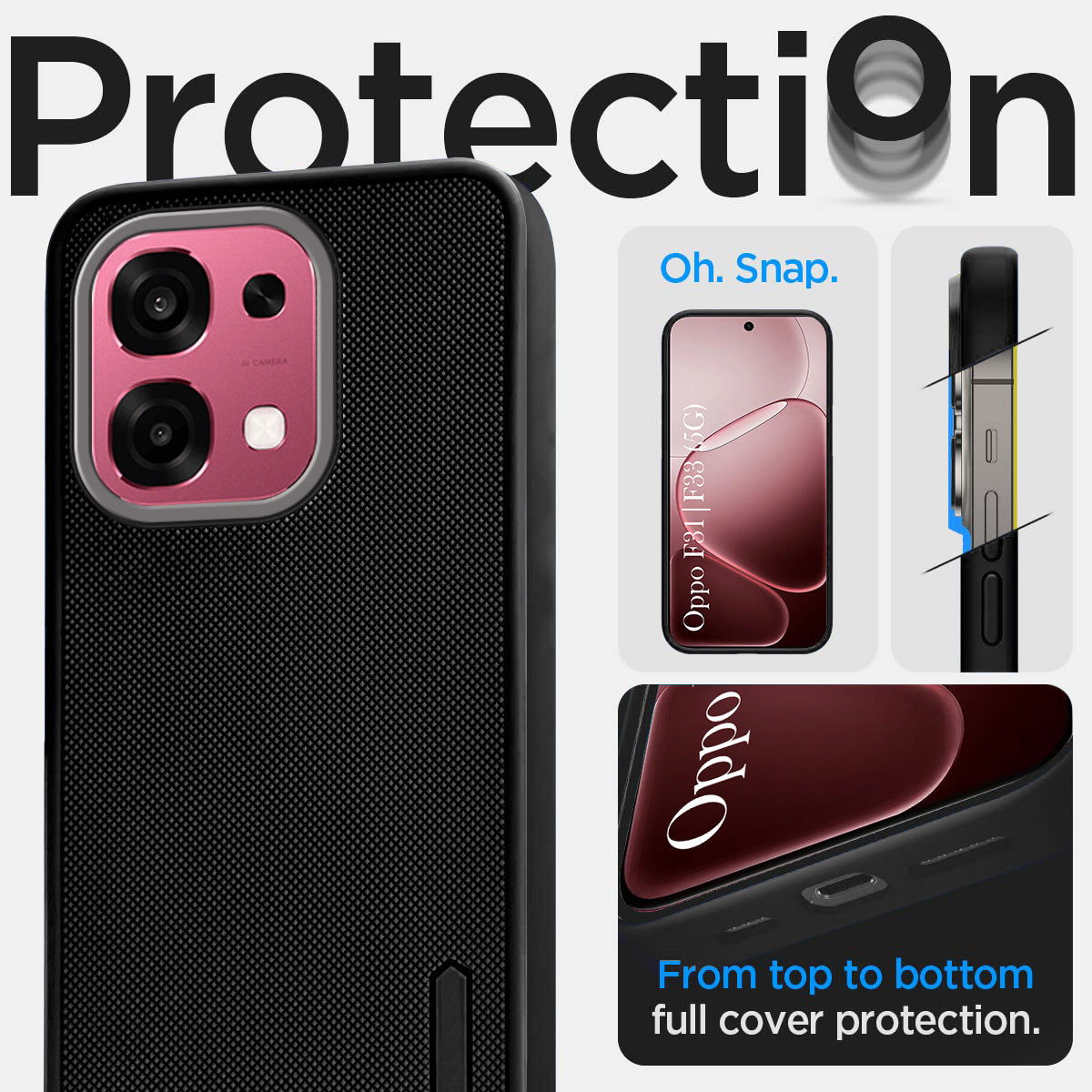 For Oppo F31 5G | Oppo F33 5G Back Cover Case (Textured Grip Design | Micro-Fiber Cloth Inside | Slim and Light Weight | Soft Touch and Feel)