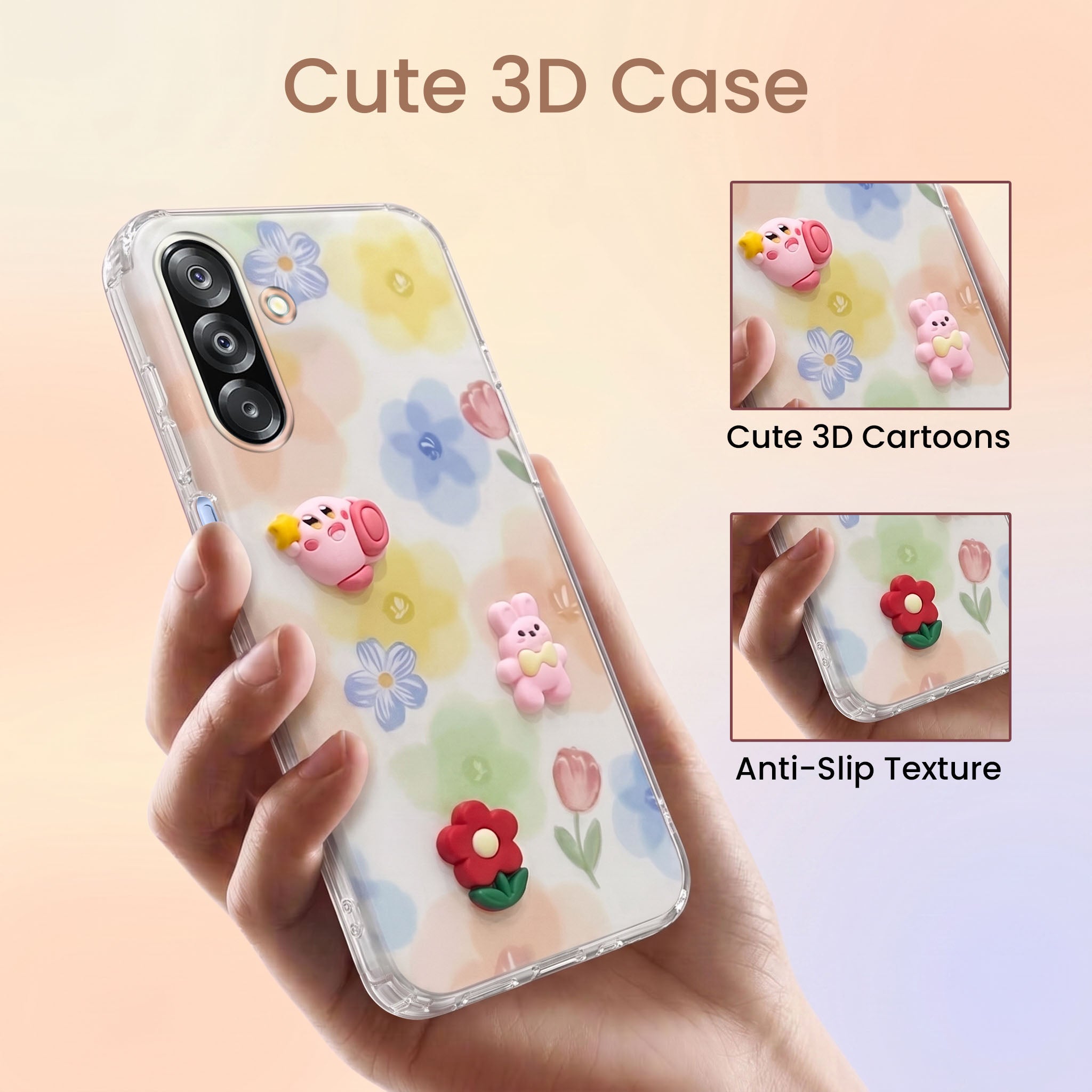 For Samsung Galaxy A26 5G Back Cover Case (3D Cute Cartoons | Hard Back Side Soft | Matte Premium Finish | HD Printing)
