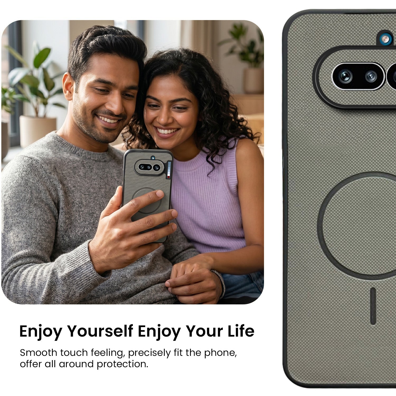 For Nothing Phone 4A 5G Back Cover Case PU Leather (Texture Grip Design | Professional Minimalist | Camera Protection | Soft and Flexible)