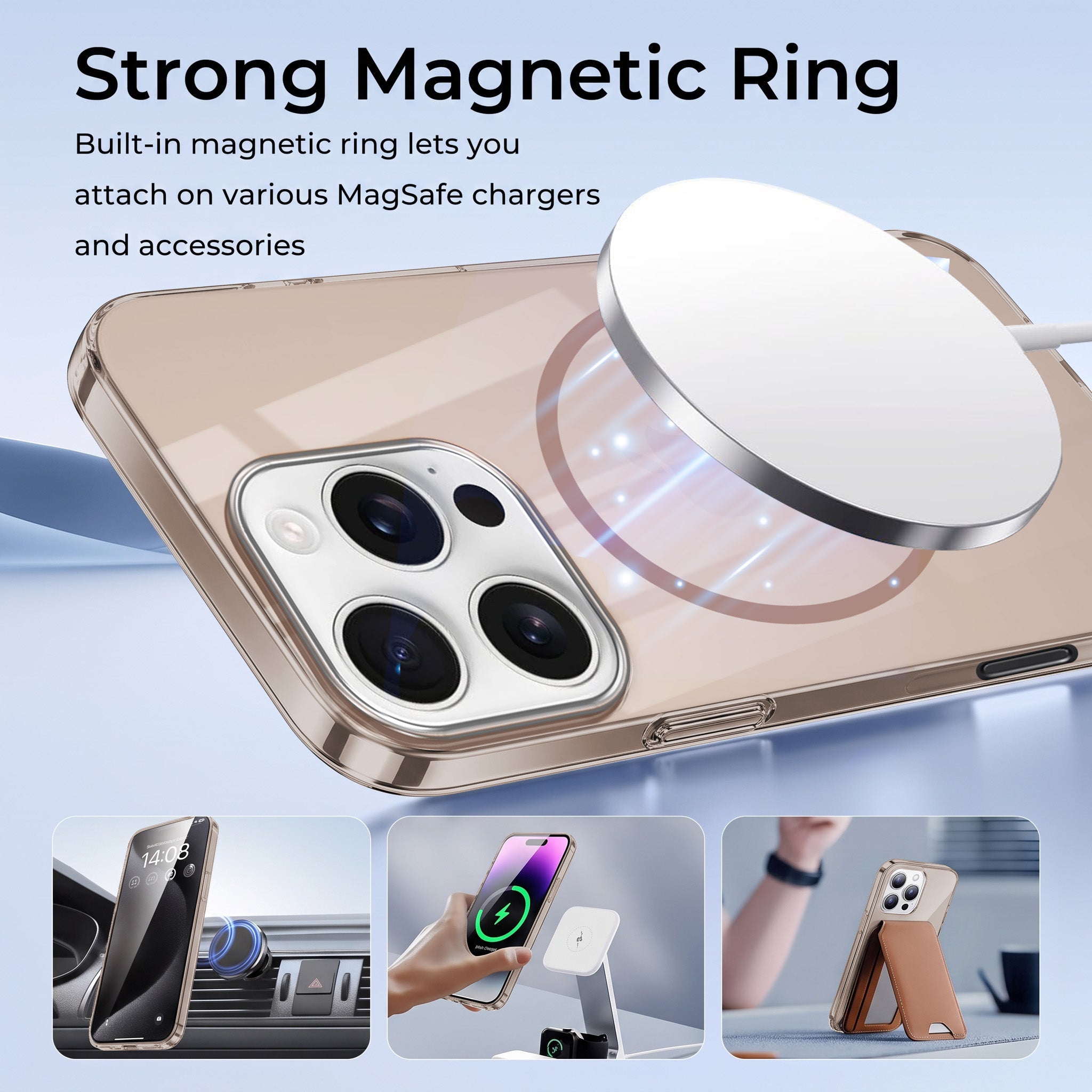 For Apple iPhone 16 Pro Back Case Cover Crystal Anti Yellow (Unbreakable PC | MagSafe Wireless Charging Support |Camera Protection Bump)