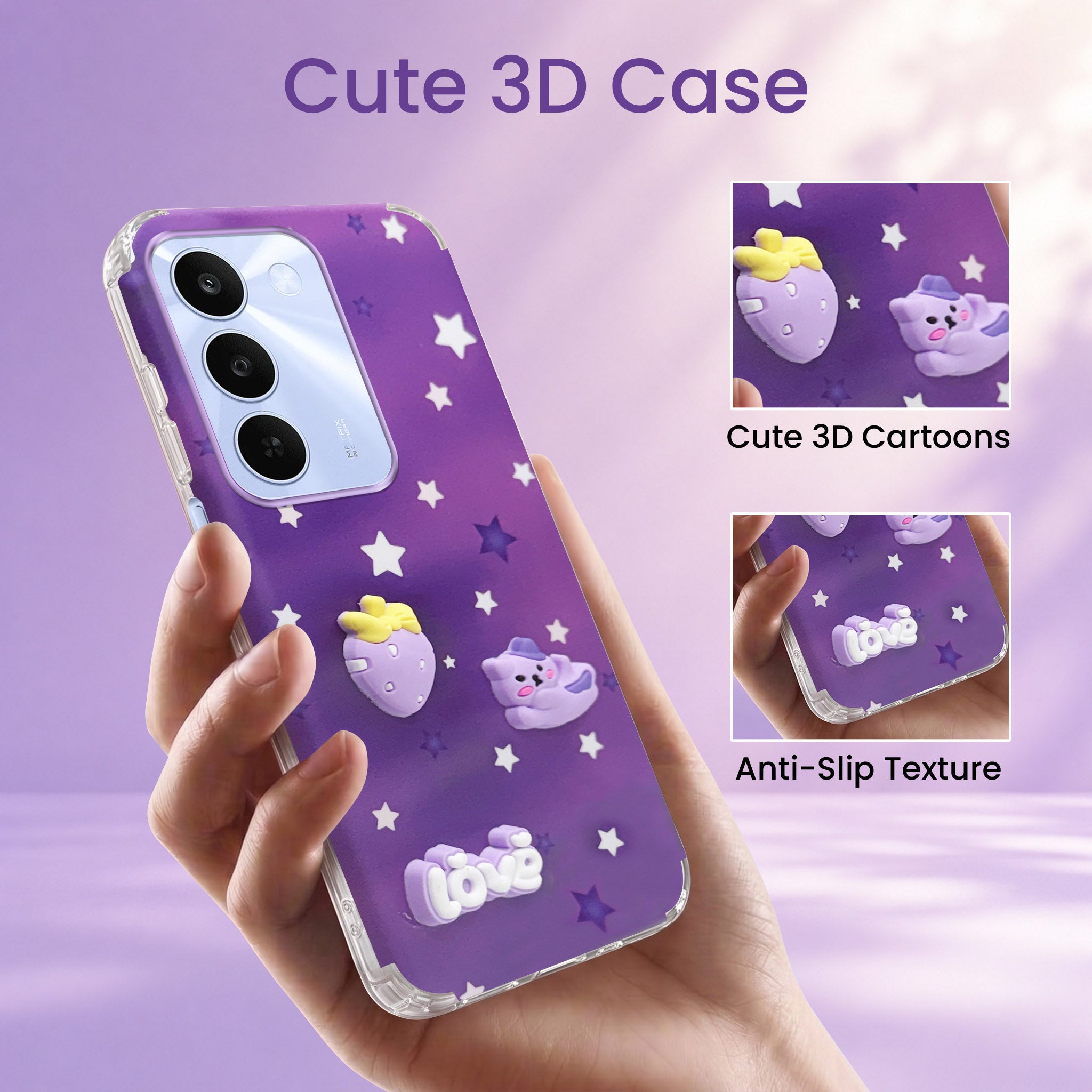 For Realme C83 5G Back Cover Case (3D Cute Cartoons | Hard Back Side Soft | Matte Premium Finish | HD Printing)