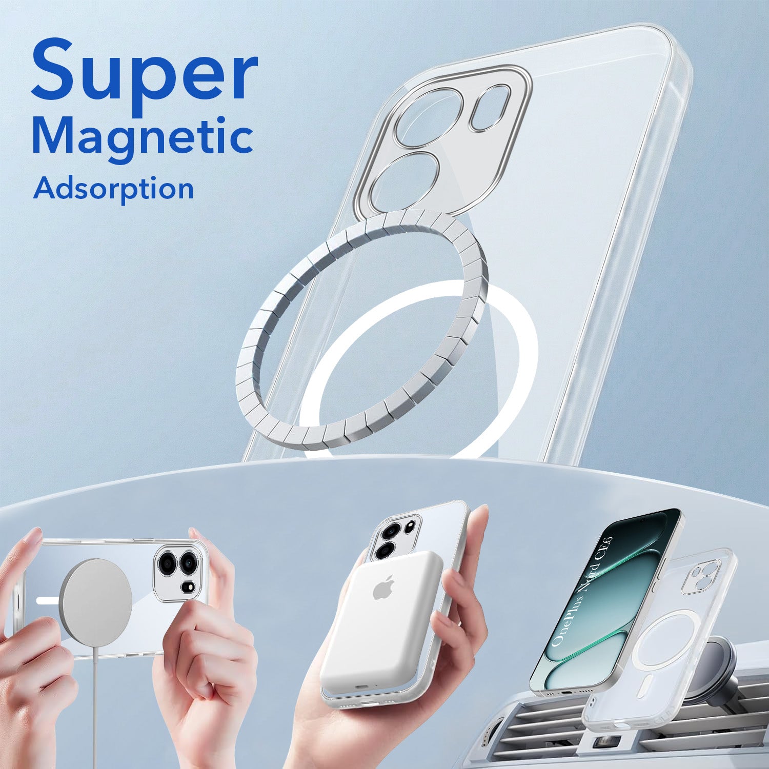 For Oneplus Nord CE 6 Back Cover Case Lifetime Anti-Yellow MagSafe Compatible Clear (Sleek Hard Crystal | Shockproof and Camera Protection)