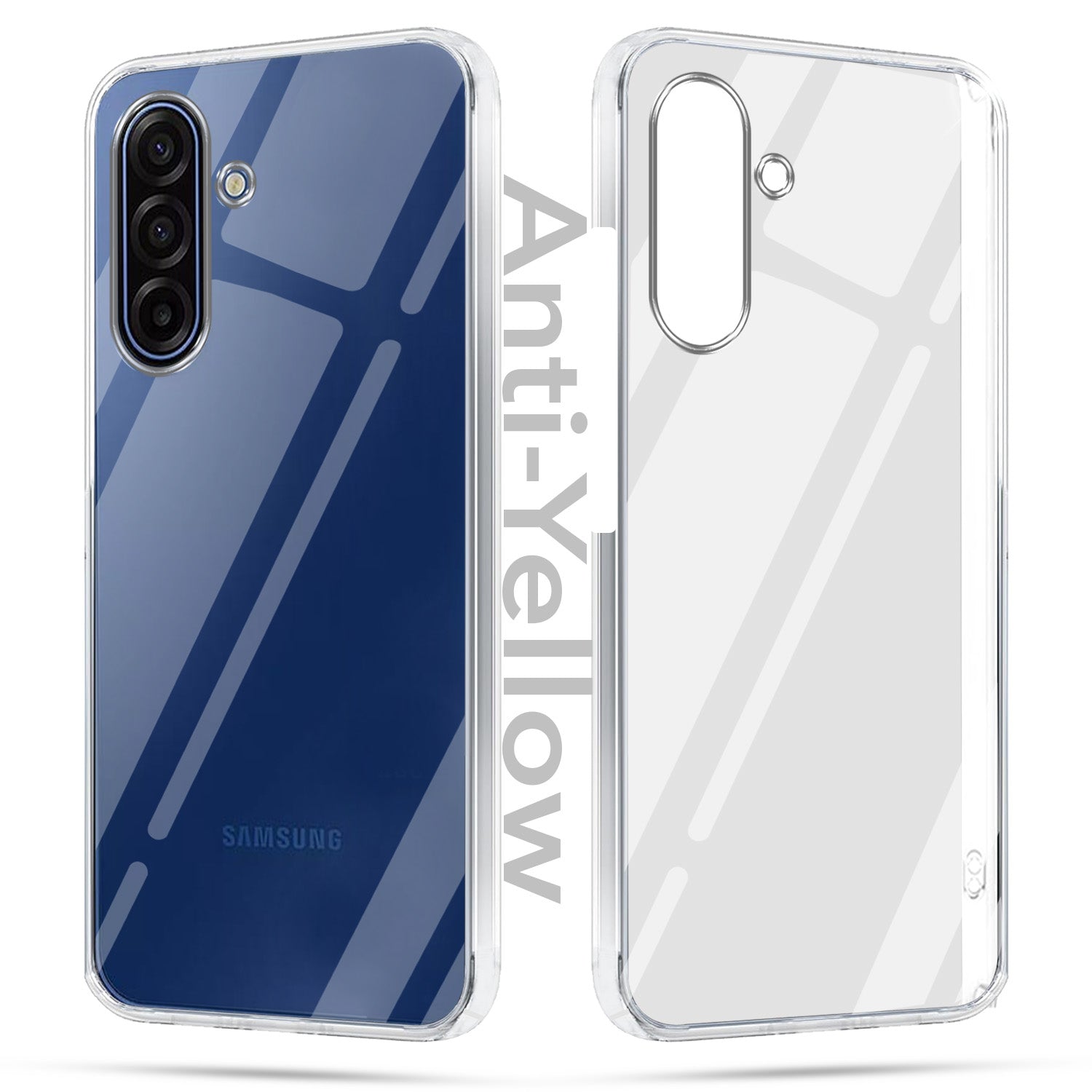 For Samsung Galaxy A17 | Samsung F17 | Samsung M17 5G Combo with Back Cover and 9H Tempered Glass ( Lifetime Anti-Yellow | Sleek Hard Crystal | Oleophobic Coating Screen Glass)