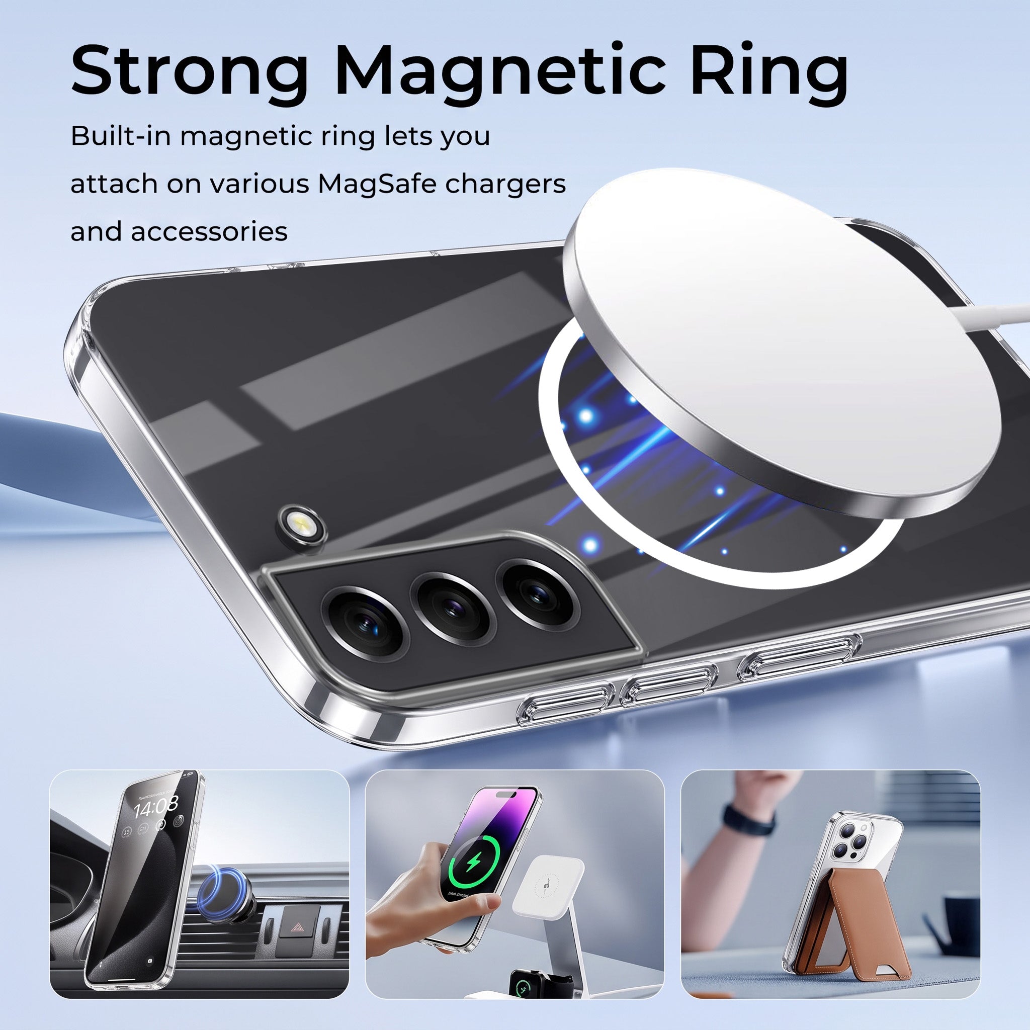 For Samsung Galaxy S21 5G | S21 4G Back Case Cover Crystal Anti Yellow (Unbreakable PC | MagSafe Wireless Charging Support |Camera Protection Bump)