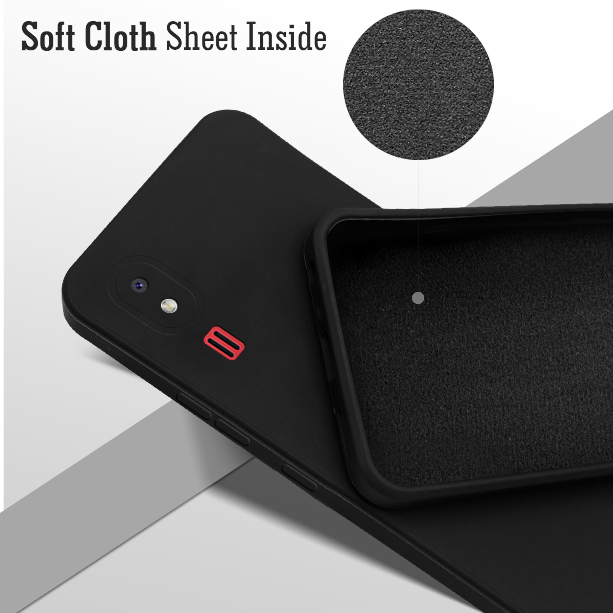 For Samsung Galaxy A2 Core Back Cover Case ( Matte Finish Silicone with Inside Fiber cloth)