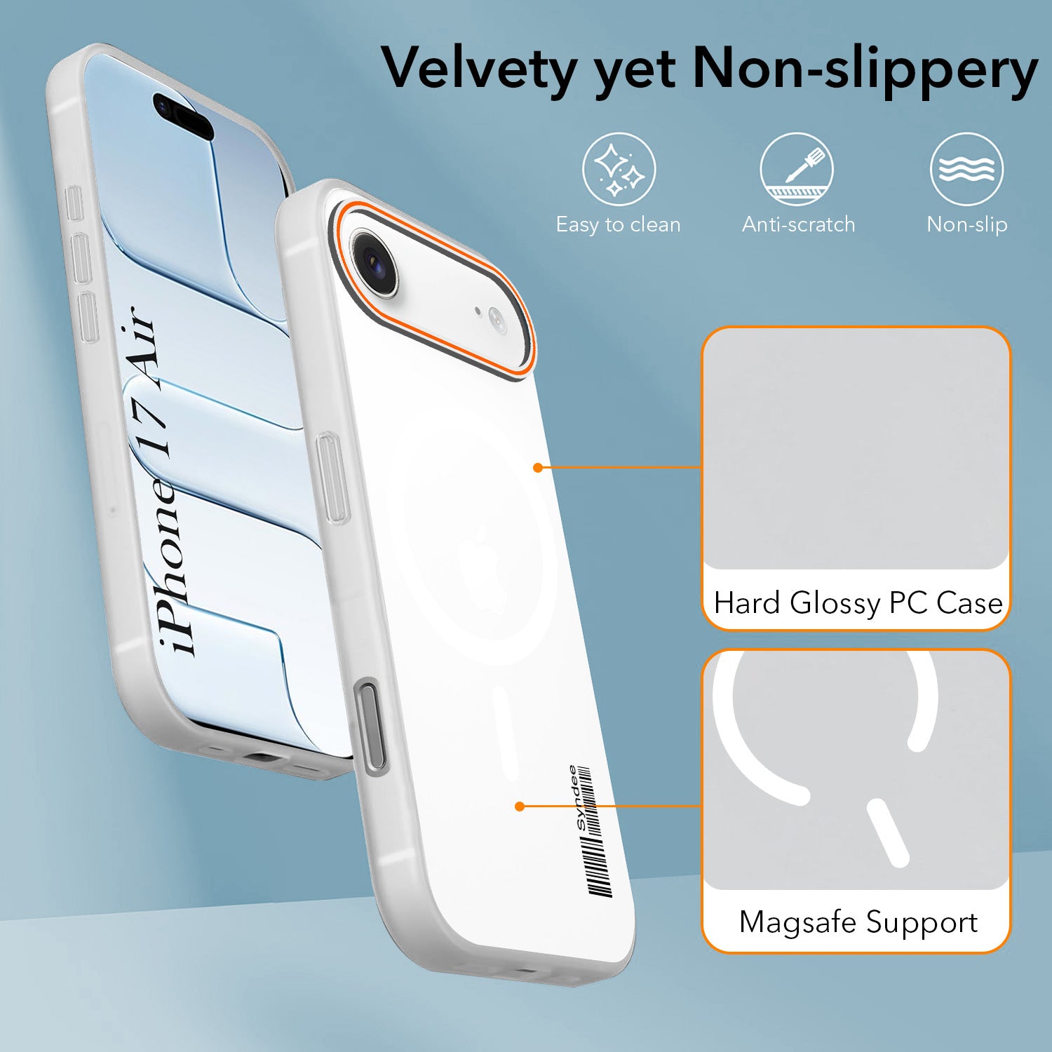 For Apple iPhone 17 Air Back Cover Case (Soft Touch | Camera Bump Protection | MagSafe Compatible | Matte Finish)