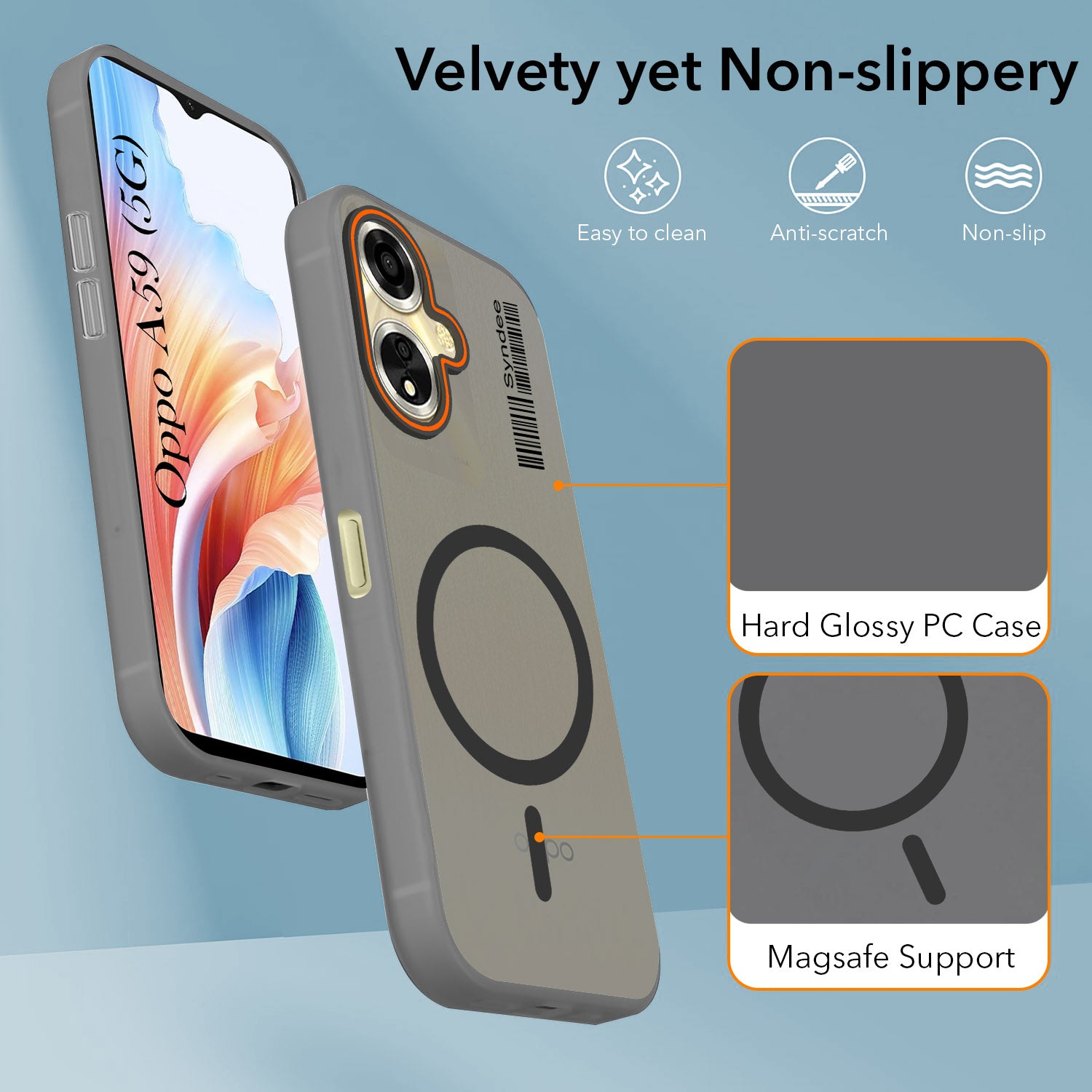 For Oppo A59 5G Back Cover Case (Soft Touch | Camera Bump Protection | MagSafe Compatible | Matte Finish)