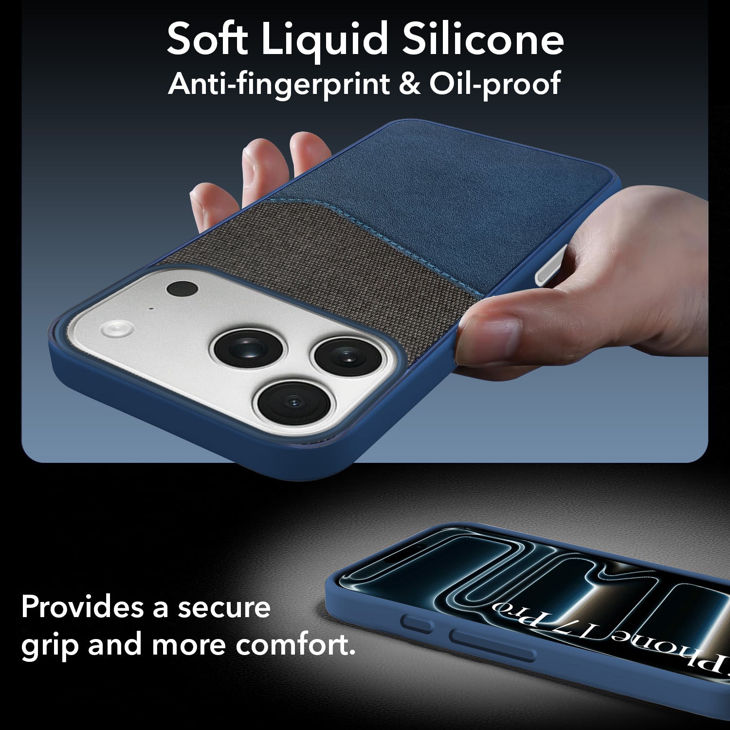 For Apple iPhone 17 Pro Back Cover Case (Dual PU Leather Stitch | Professional Minimalist | Soft and Flexible)