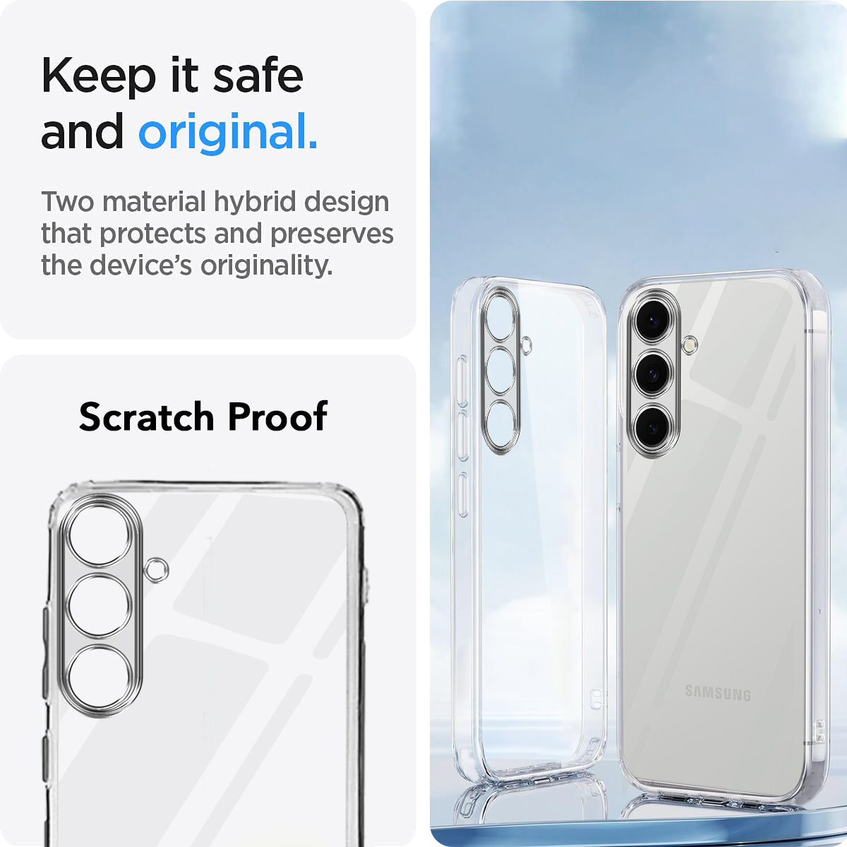 For Samsung Galaxy S24 FE Back Cover Case Silicone (Clear Shockproof Case with Camera Protection | Soft and Flexible | Transparent)