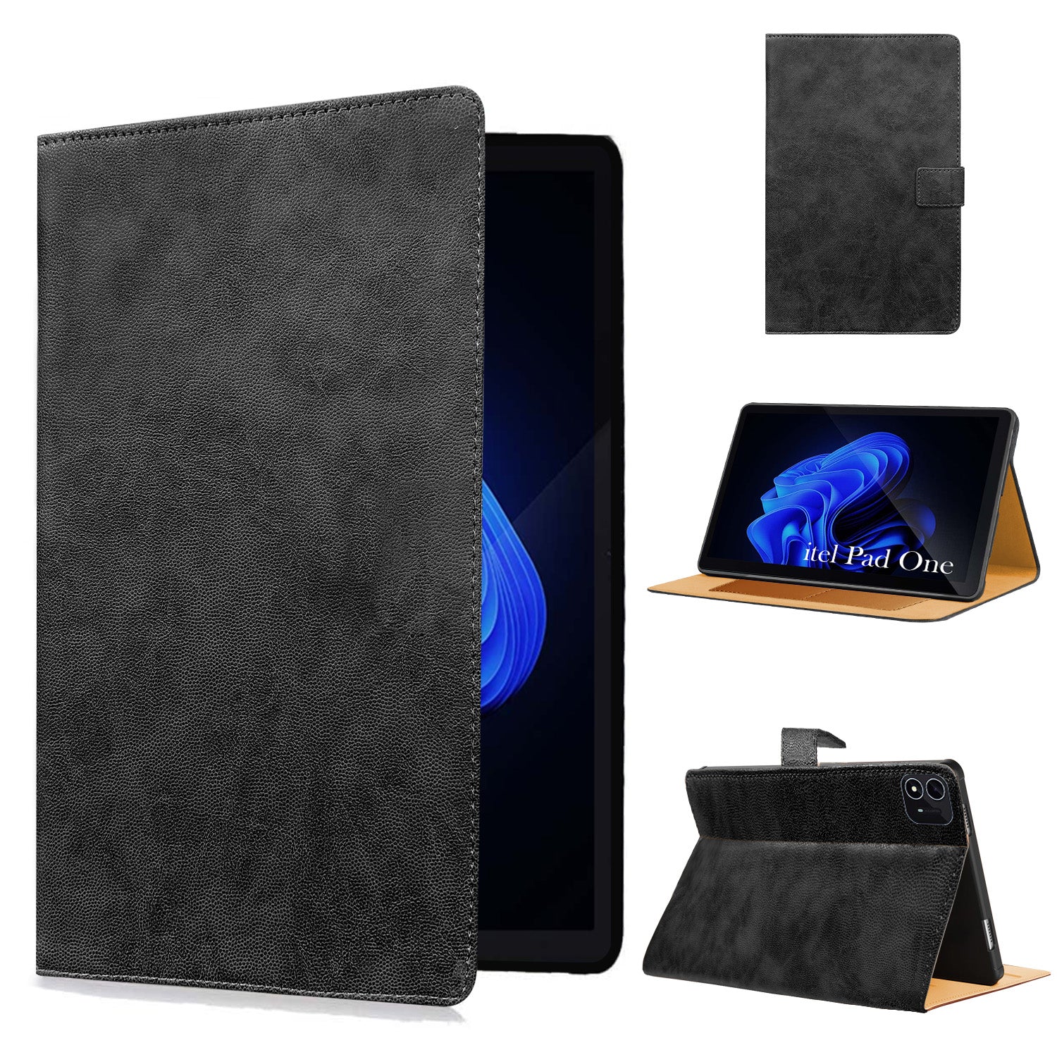 For Itel Pad One 10 Inch Flip Cover Folio Cover (PU Leather | Multi-Angle Smart Stand | Card Storage Slots | Silicone Back Pouch)