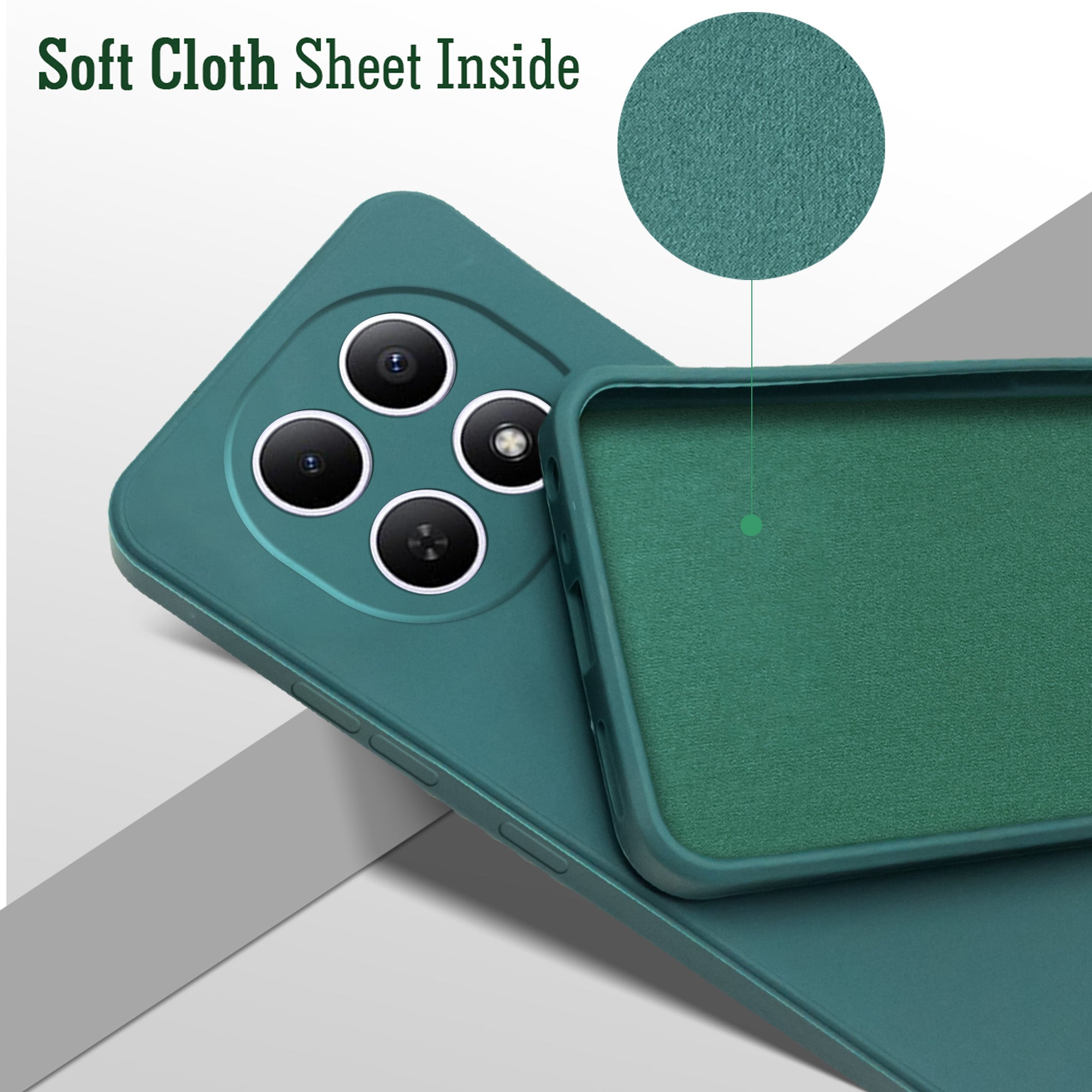 For Xiaomi Redmi Note 15 5G Back Cover Case (Matte Finish Silicone with Inside Fiber cloth)