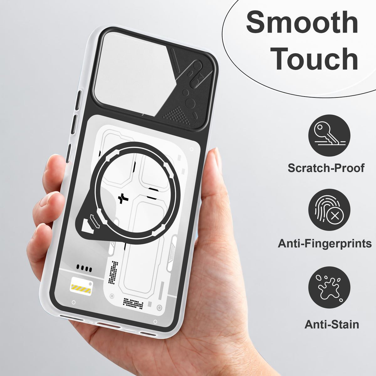 For Motorola Moto Edge 70 Metallic Back Cover Case (Metallic Camera Protection & Buttons | Translucent Milky Shade | Hard Polycarbonate)