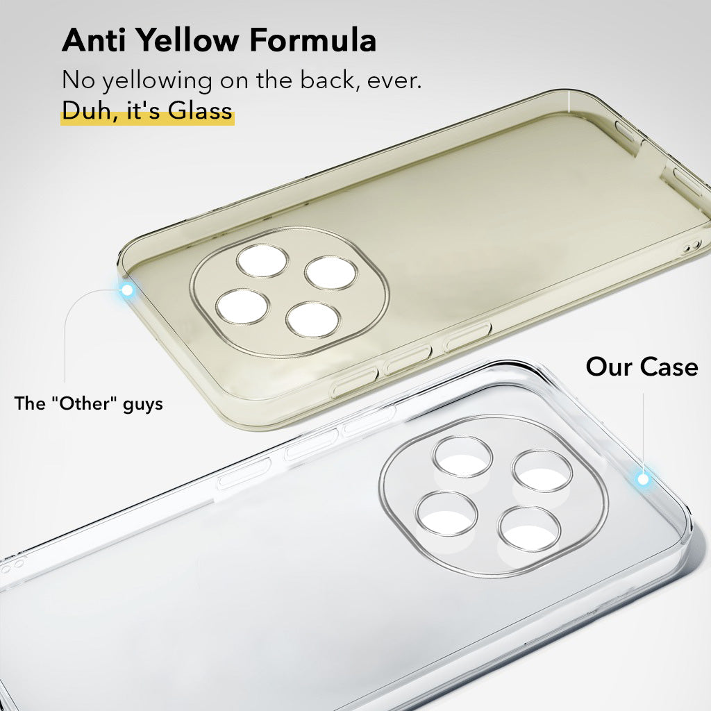 For Oppo F31 Pro Back Cover Case Lifetime Anti-Yellow Clear (Sleek Hard Crystal | Shockproof and Camera Protection)