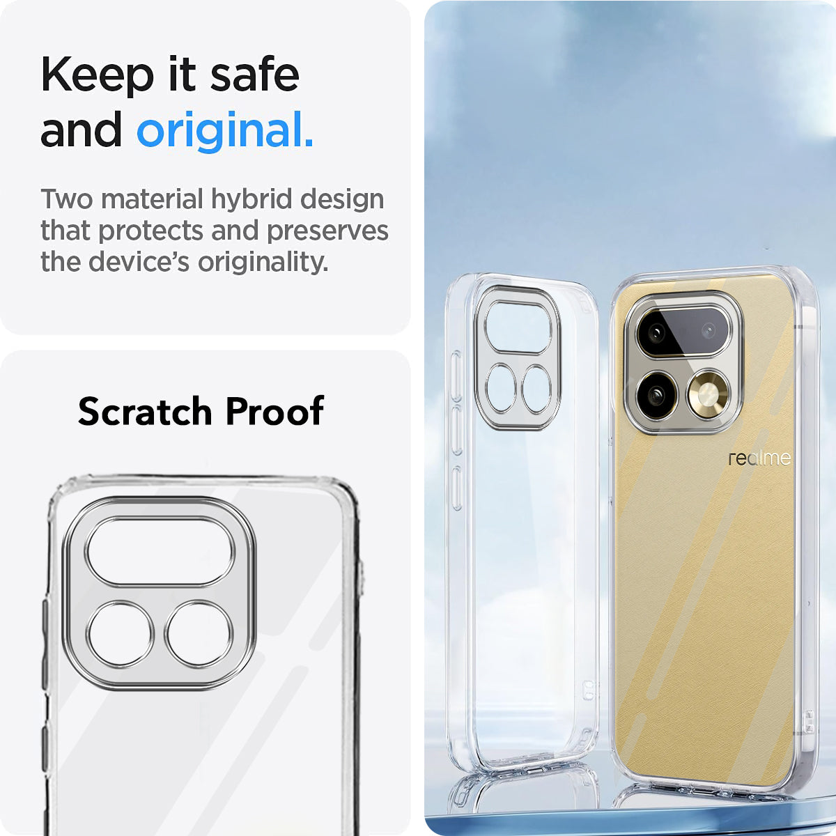 For Realme 16 Pro Plus 5G Back Cover Case Silicone (Clear Shockproof Case with Camera Protection | Soft and Flexible | Transparent)