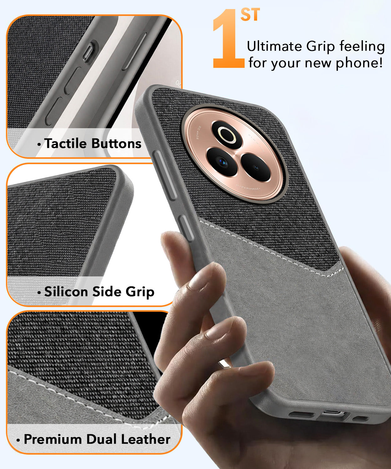 For Realme P3 Pro Back Cover Case (Dual PU Leather Stitch | Professional Minimalist | Soft and Flexible)