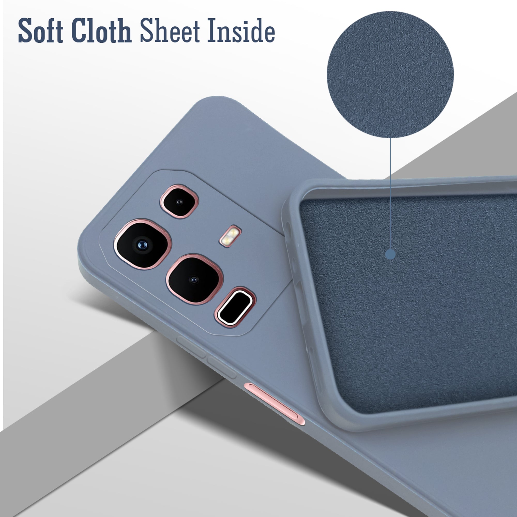 For Infinix Note 50x Back Cover Case (Matte Finish Silicone with Inside Fiber cloth)