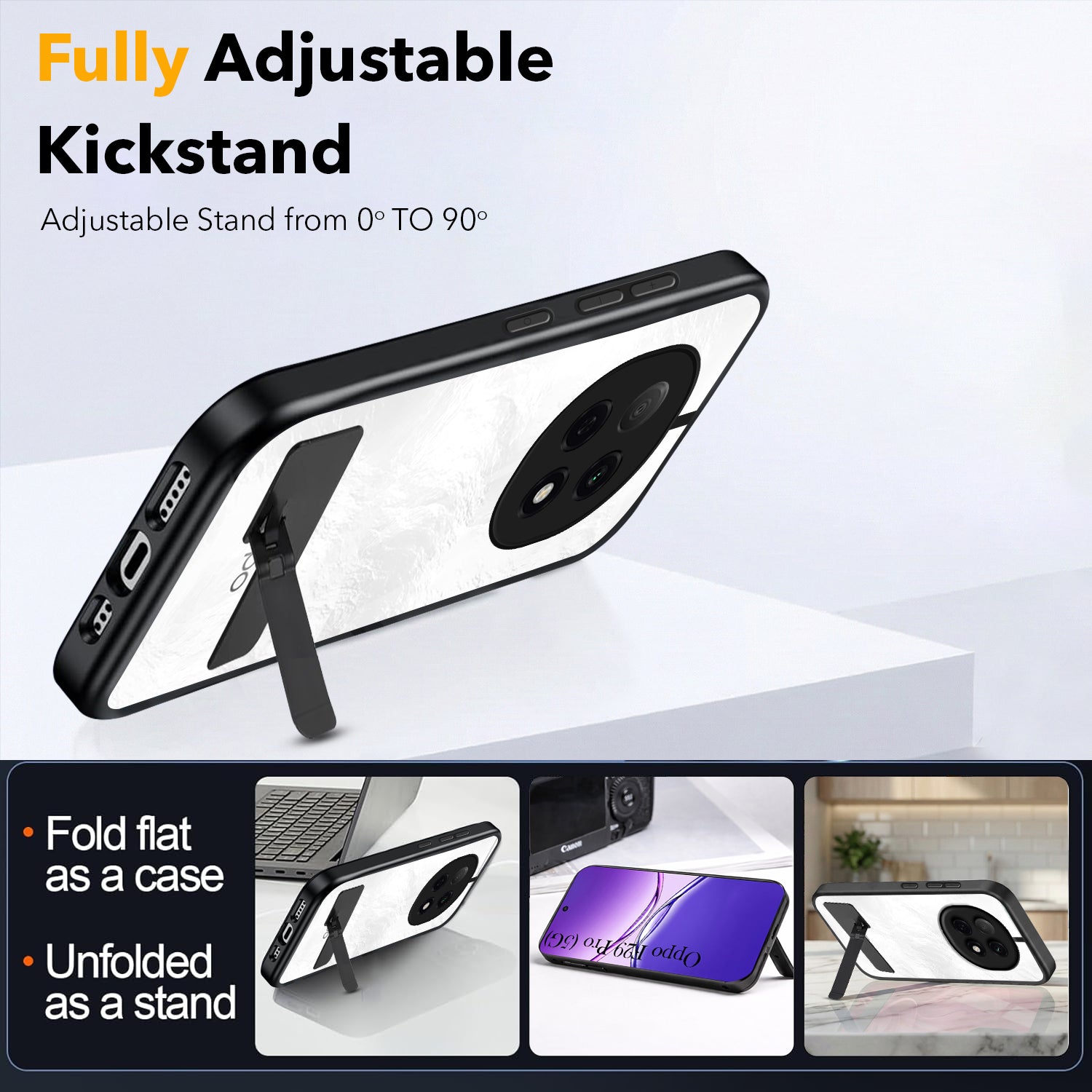 For Oppo F29 Pro Back Cover Case (Built-in Stand | Lifetime Anti Yellow | Kickstand Shockproof | Camera Protection | MagSafe Compatible)