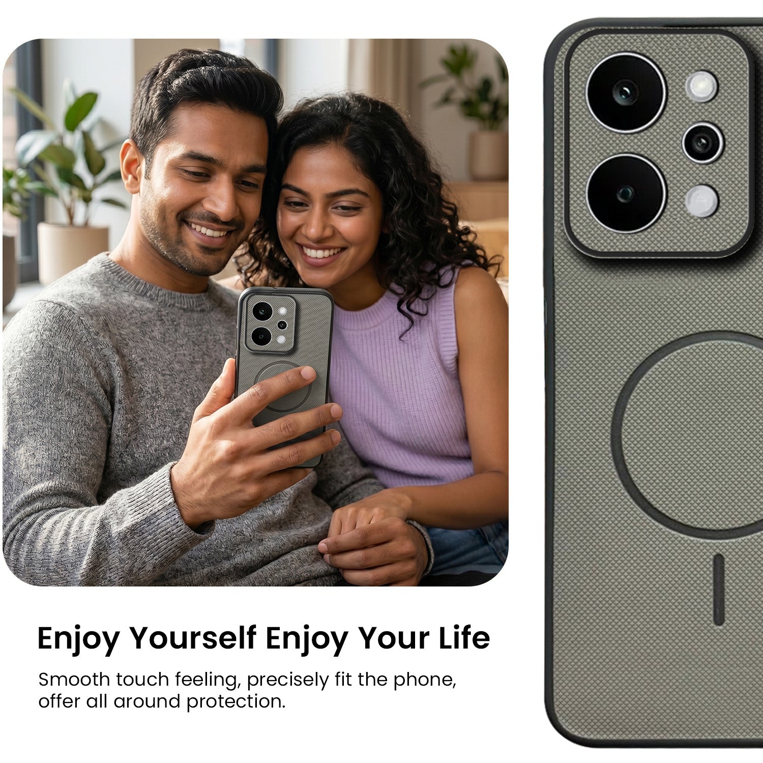 For Realme P4 Power 5G | Realme Narzo Power Back Cover Case PU Leather (Texture Grip Design | Professional Minimalist | Camera Protection | Soft and Flexible)