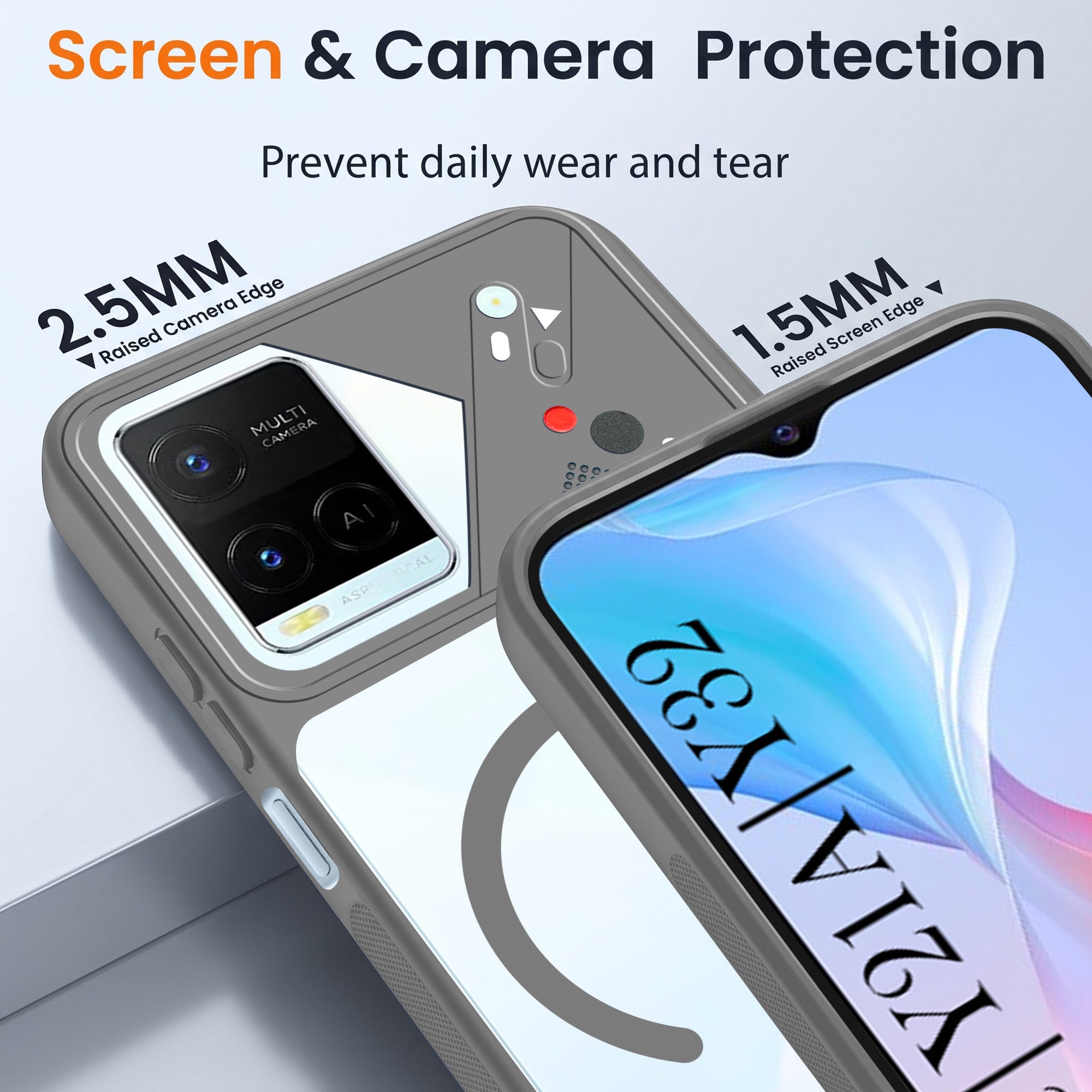 For Vivo Y21e | Vivo Y21A | Vivo Y32 Back Cover Case Lifetime Anti-Yellow Clear (Camera Protection | Side Grip | Wireless MagSafe Compatible)