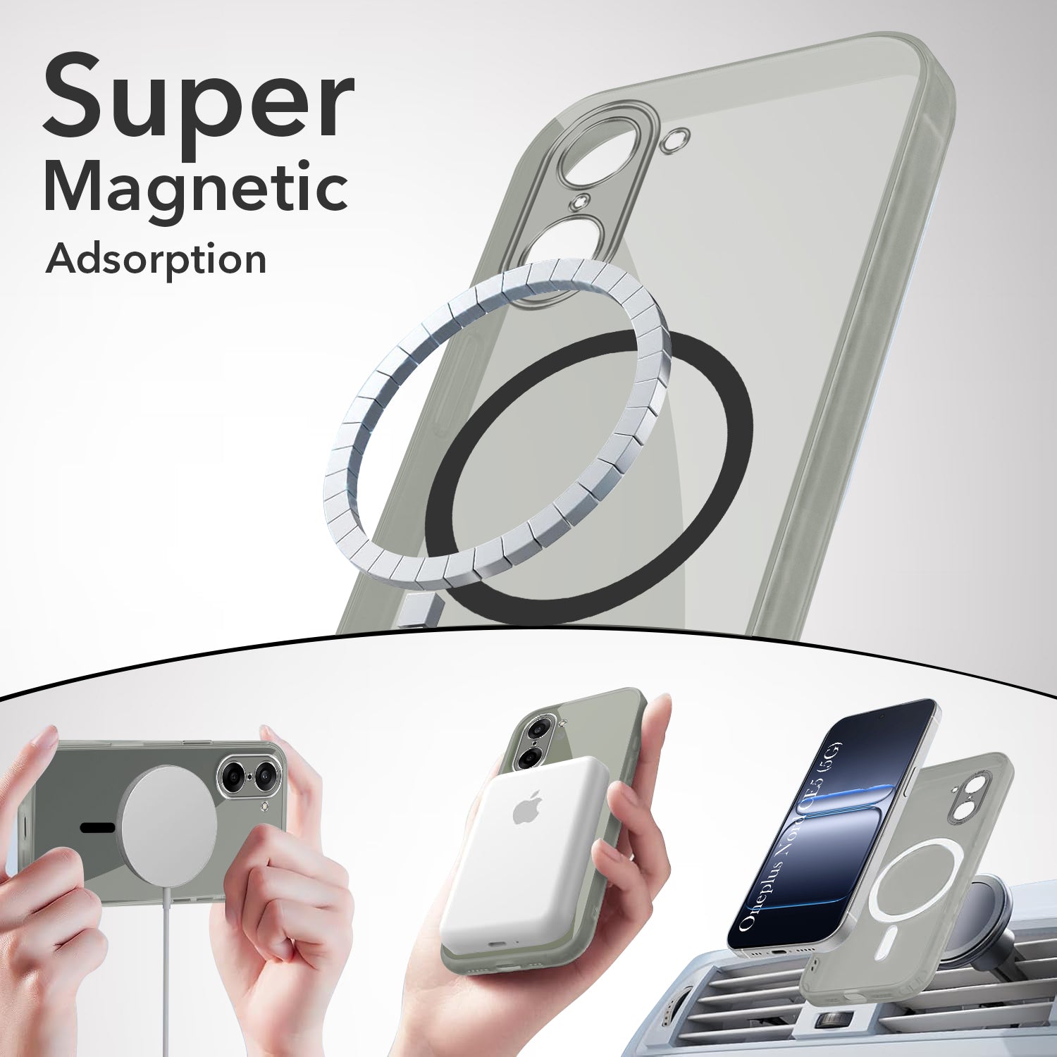 For Oneplus Nord CE 5 Back Cover Case Lifetime Anti-Yellow MagSafe Compatible Clear (Sleek Hard Crystal | Shockproof and Camera Protection)