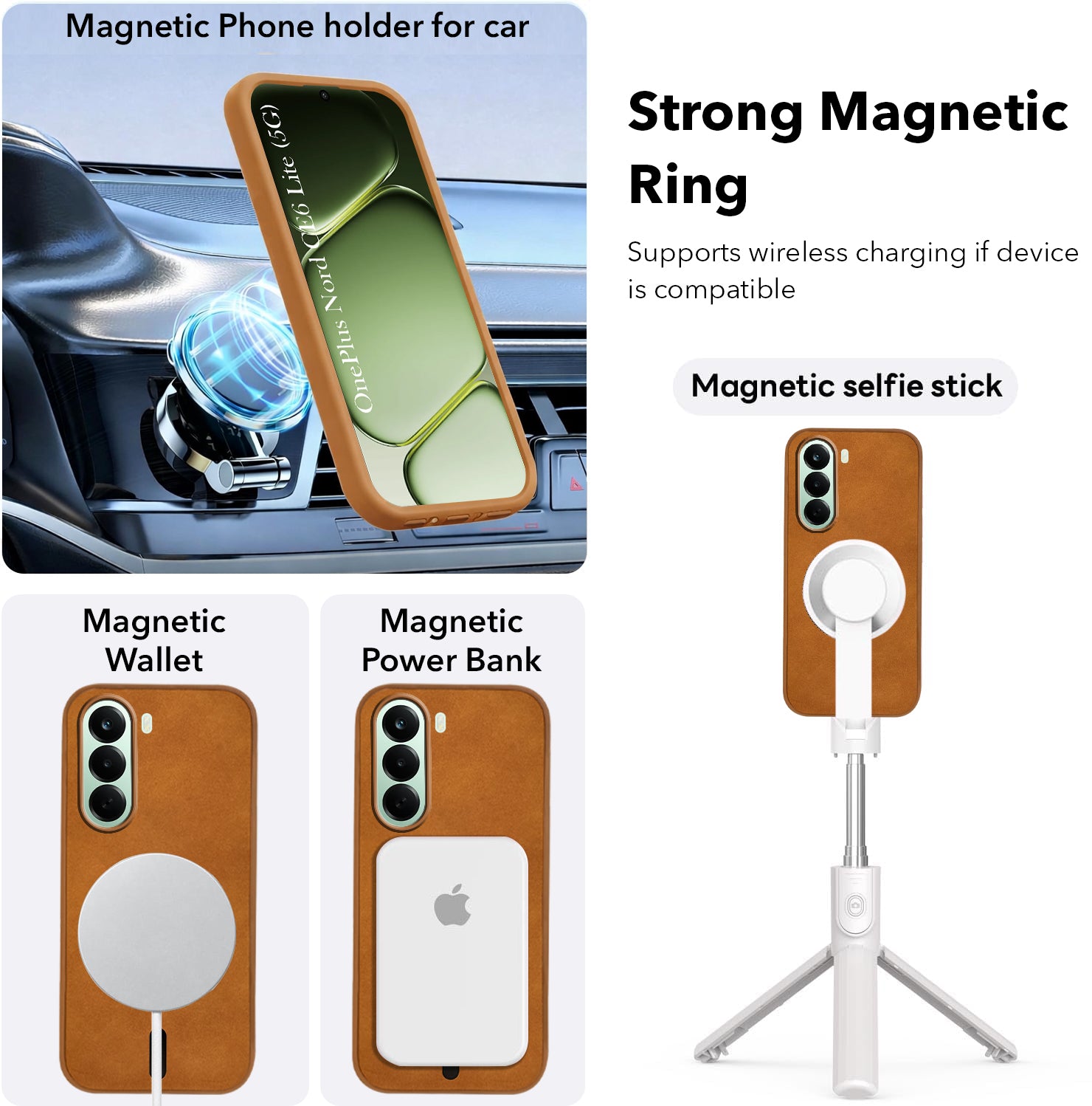 For OnePlus Nord CE 6 Lite Back Cover Case Leather Finish (MagSafe Compatible Wireless Charging | Soft Touch | Camera Bump Protection)