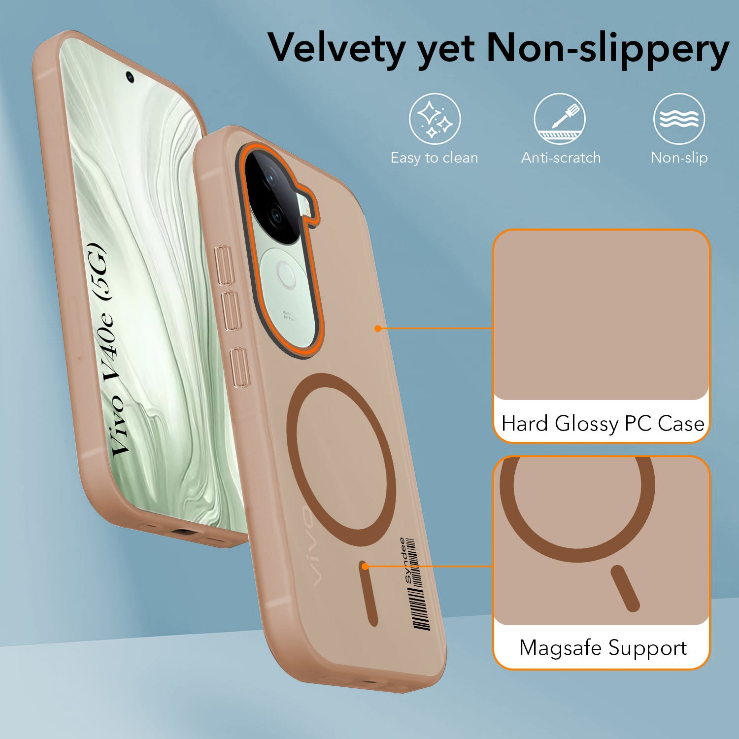 For Vivo V40e Back Cover Case (Soft Touch | Camera Bump Protection | MagSafe Compatible | Matte Finish)