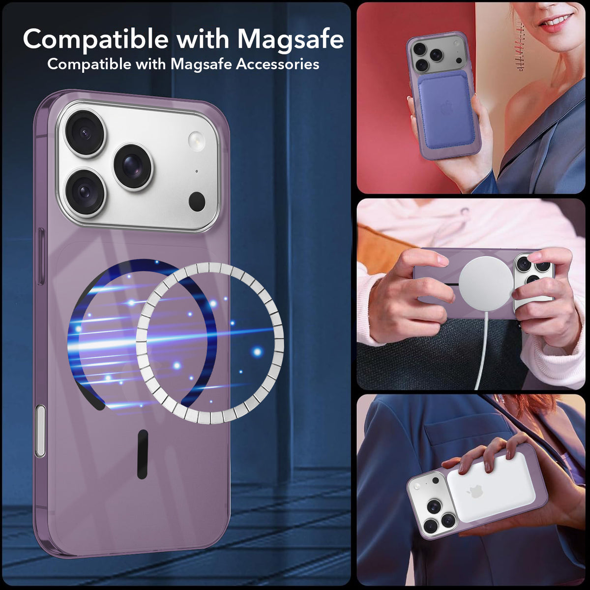 For Apple iPhone 18 Pro Back Cover Case Crystal Anti Yellow (MagSafe Wireless Charging Support |Camera Protection Bump)