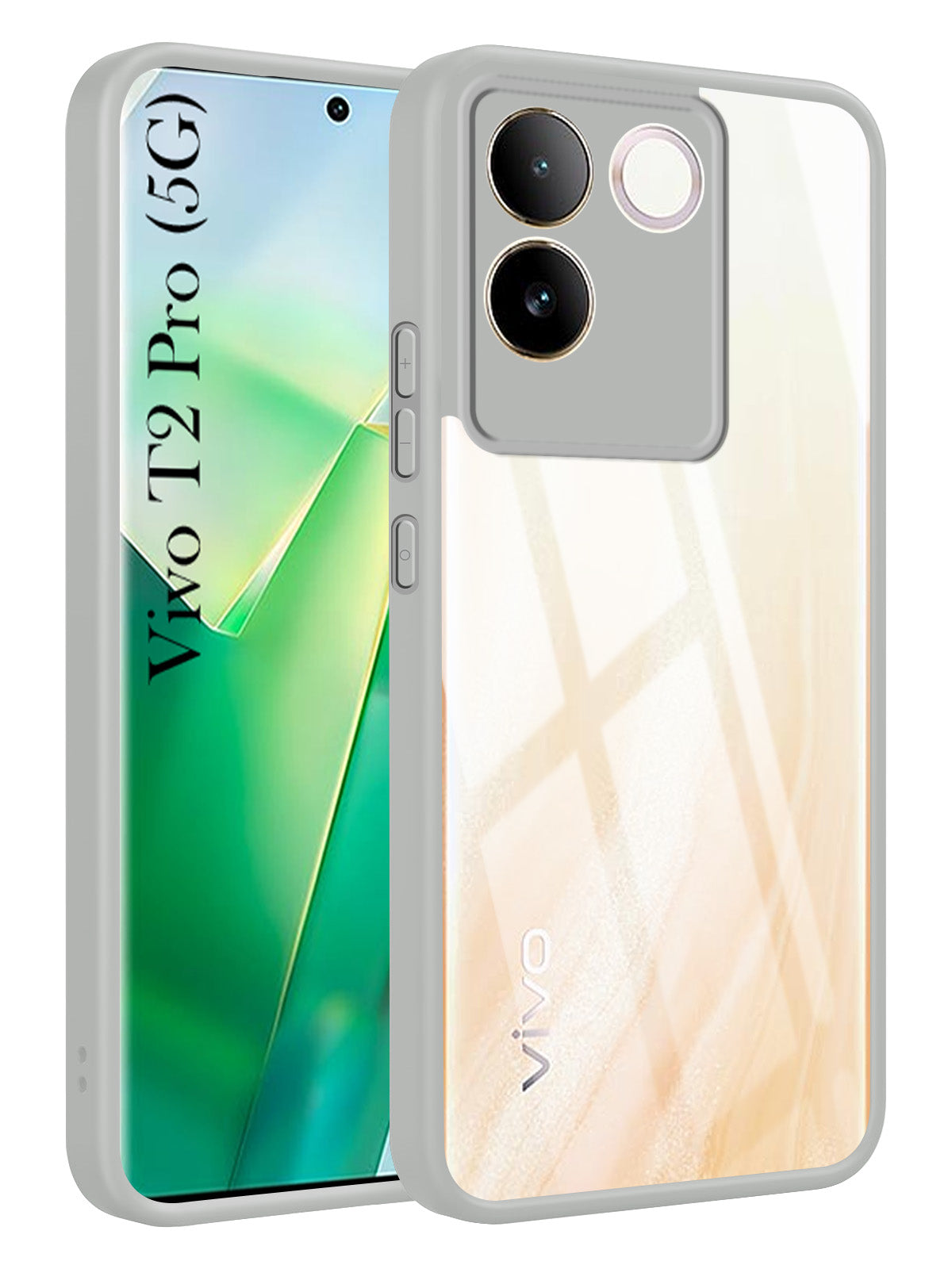 For Vivo T2 Pro Back Cover Case Ultra-Hybrid (Lifetime Anti Yellow | Anti Scratch | Crystal Clear Shockproof)