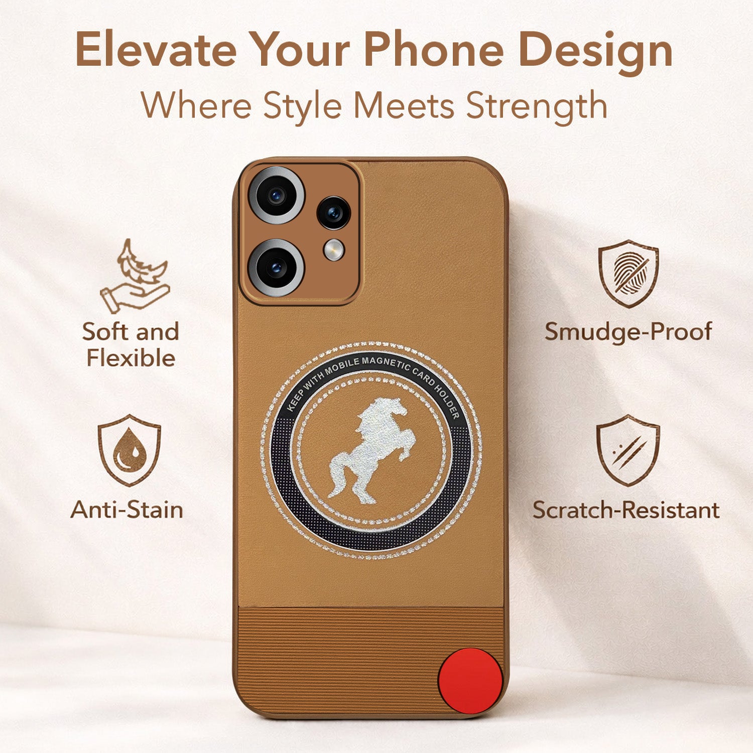 For Nothing CMF Phone 2 Pro Back Cover Case PU Leather Finish (Professional Minimalist Texture | MagSafe Compatile | Camera Protection | Sleek Sober Formal)