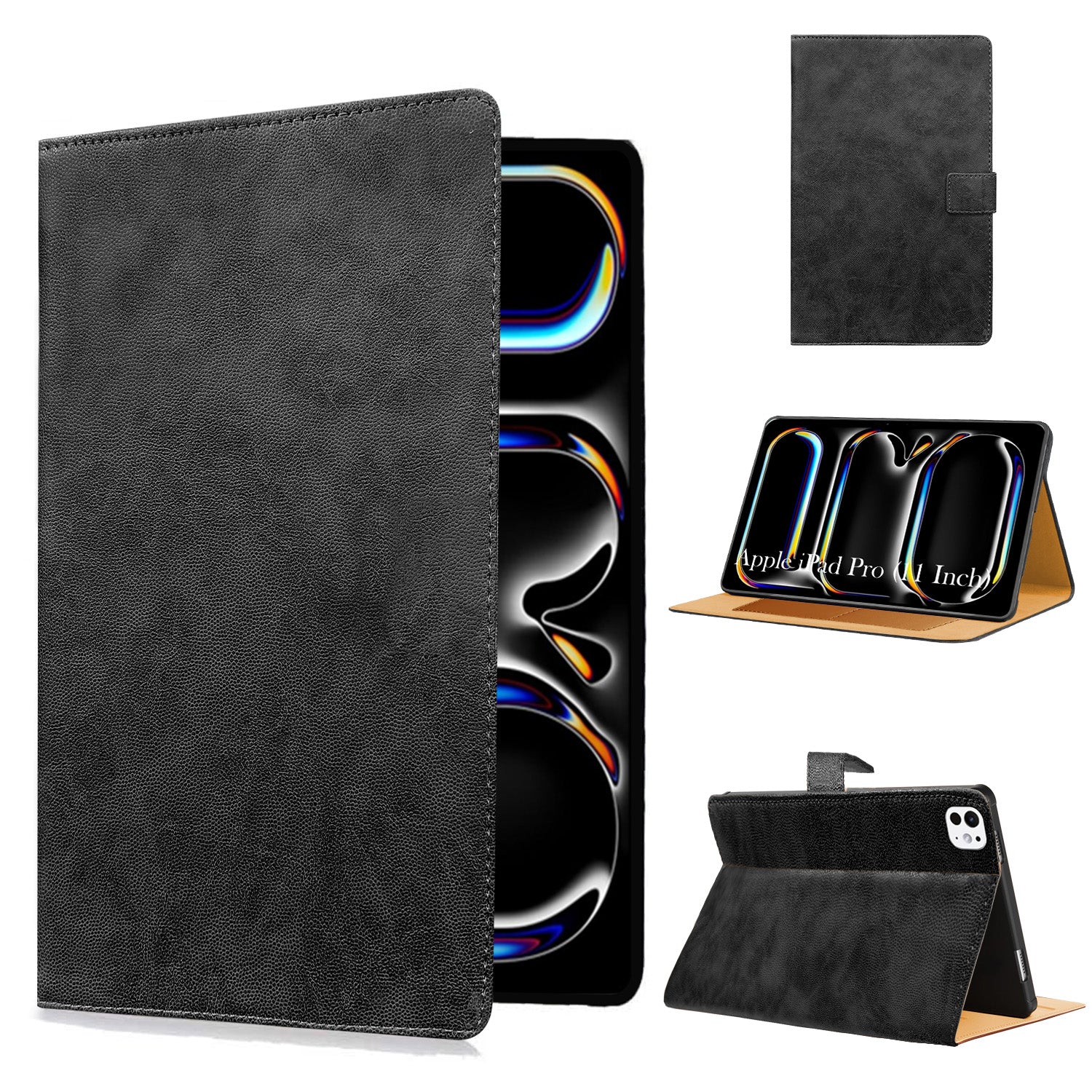 For Apple iPad Pro 11 Inch (2024) Flip Cover Folio Cover A2836/A2837/A3006/iPad16,3/6,4 (PU Leather | Multi-Angle Smart Stand | Card Storage Slots | Silicone Back Pouch)