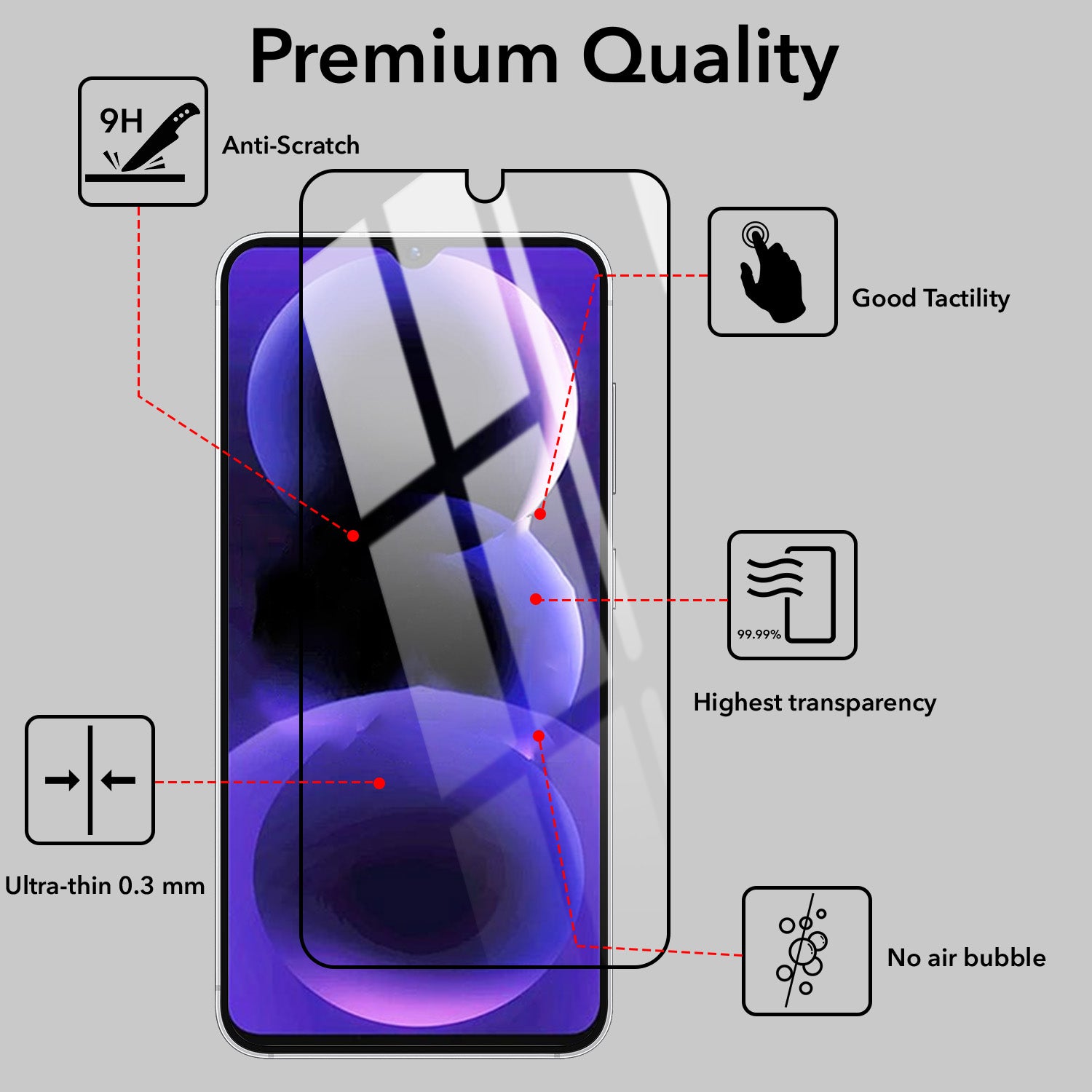 (Pack of 2) Tempered Glass For Xiaomi Poco C61 Military-Grade Gorilla Screen Protector With Installation Kit | Shatterproof, Full Coverage, HD Clear, Scratch Resistant