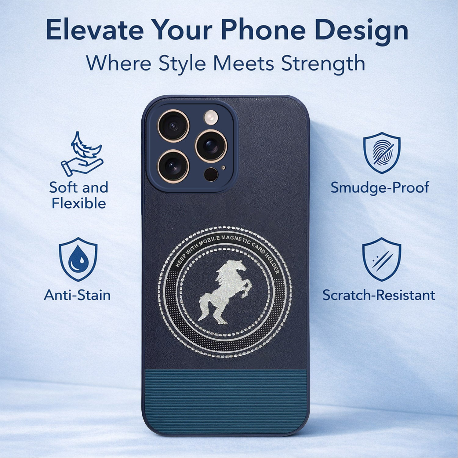 For Apple iPhone 16 Pro Max Back Cover Case PU Leather Finish (Professional Minimalist Texture | MagSafe Compatile | Camera Protection | Sleek Sober Formal)