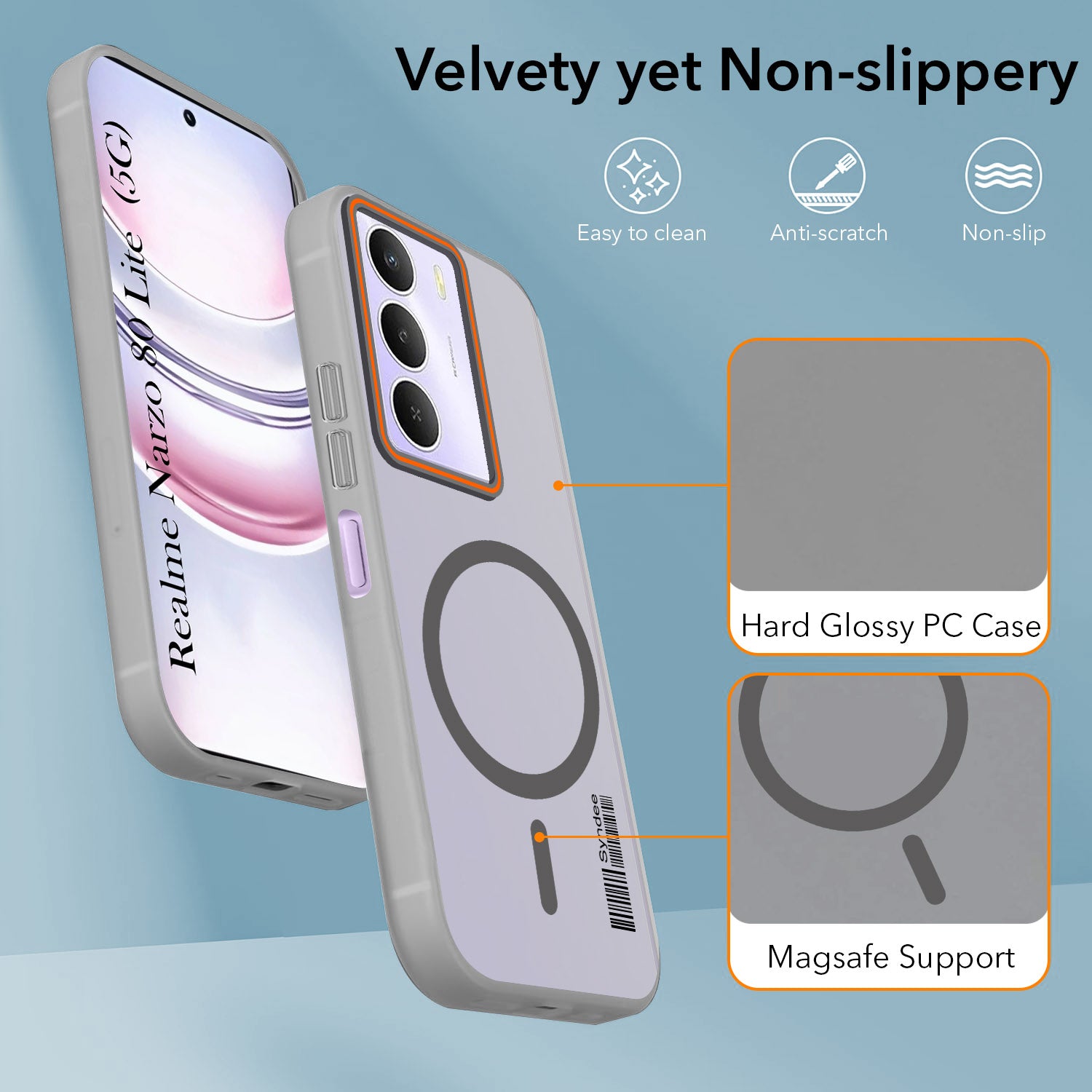 For Realme Narzo 80 Lite 5G Back Cover Case (Soft Touch | Camera Bump Protection | MagSafe Compatible | Matte Finish)