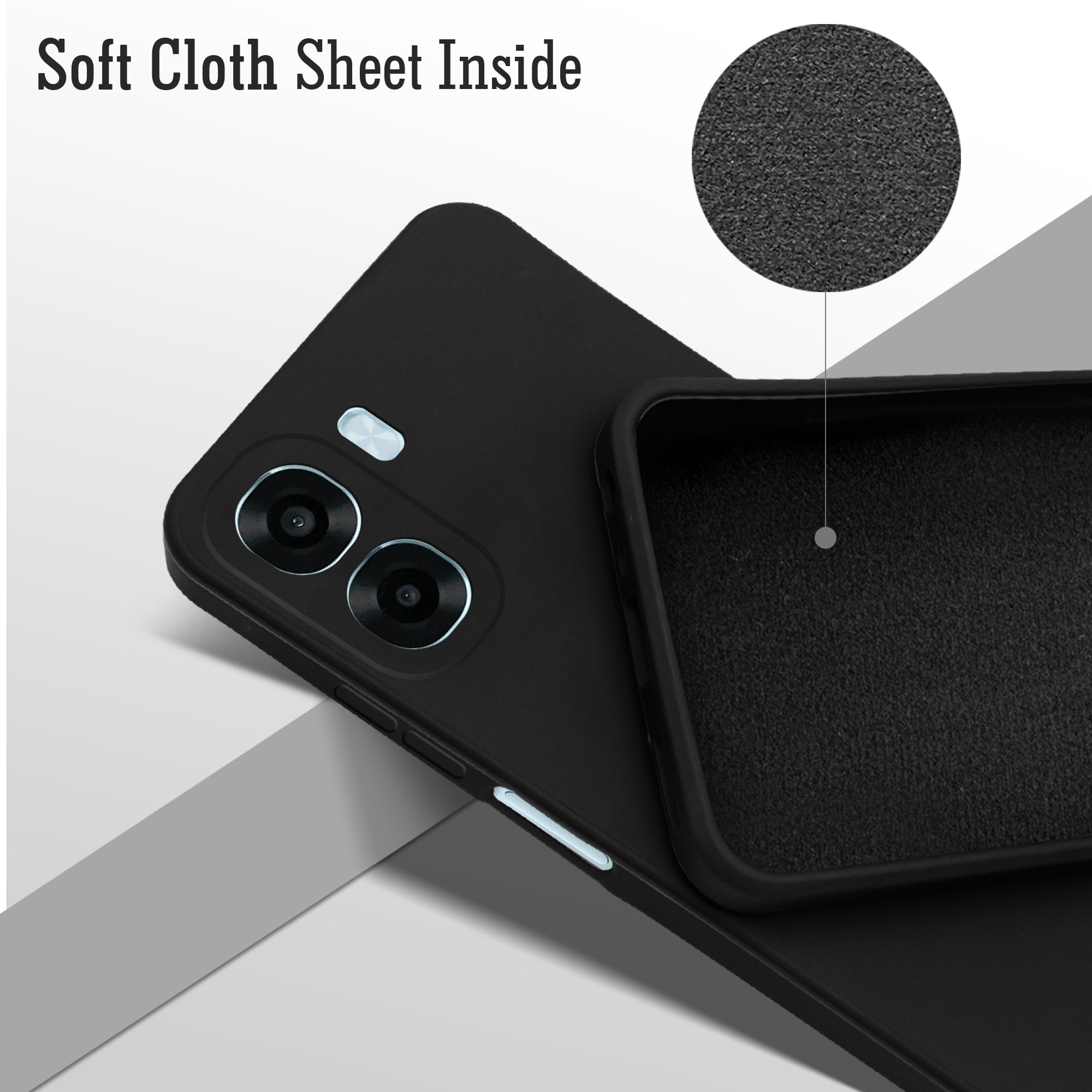 For Oppo A6X | Oppo A6S Back Cover Case (Matte Finish Silicone with Inside Fiber cloth)