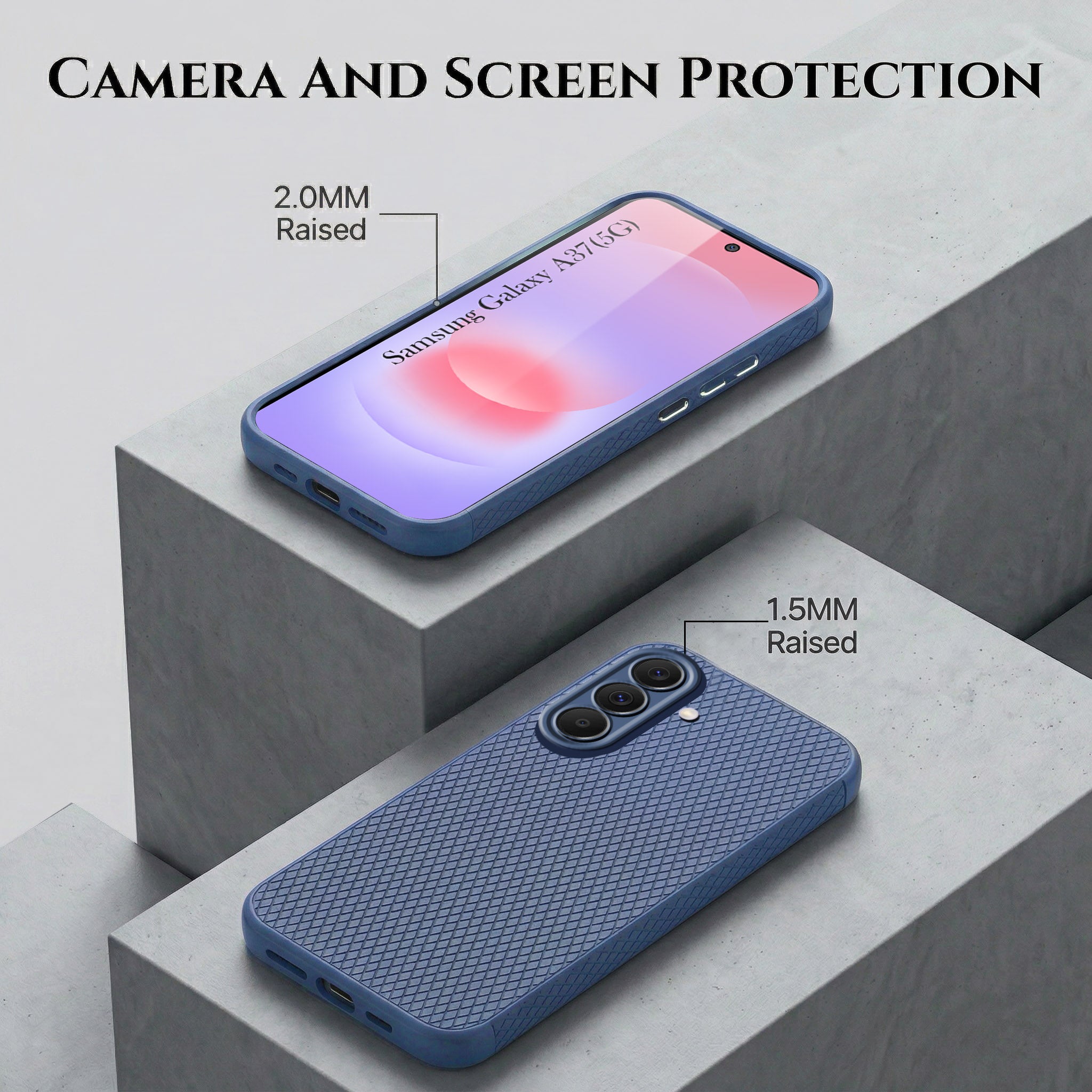 For Samsung Galaxy A37 5G Combo with Back Cover and 9H Tempered Glass (Liquid Silicone | Camera Protection | Oleophobic Coating Screen Glass)