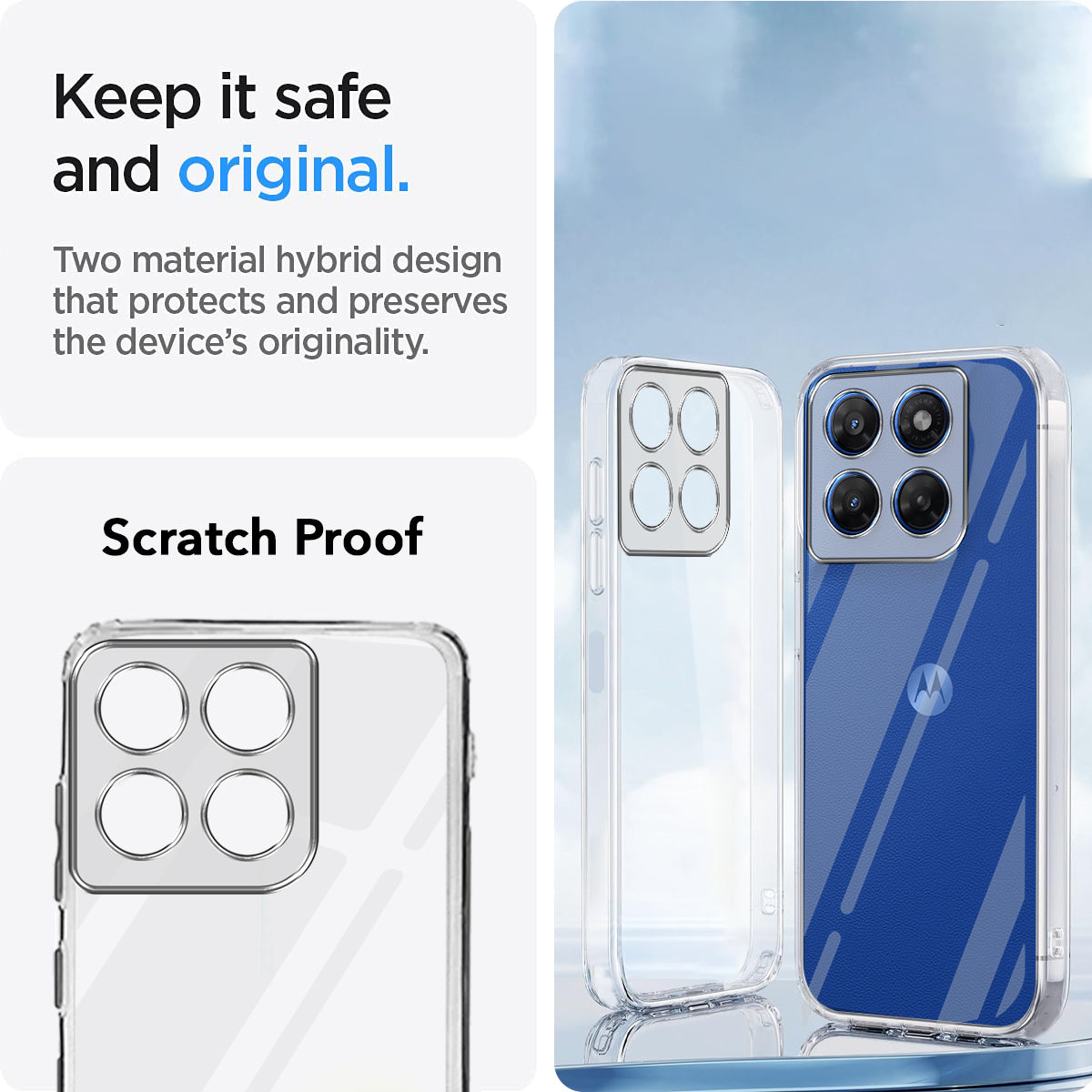 For Motorola Moto G37 Power Back Cover Case Silicone (Clear Shockproof Case with Camera Protection | Soft and Flexible | Transparent)