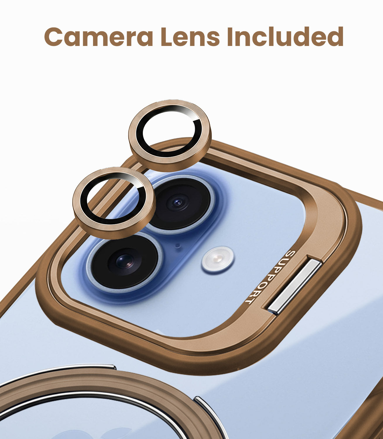 For Apple iPhone 17 Back Cover Case Crystal (Lifetime Anti Yellow | Magnetic Ring Stand | Camera Lens Protection | MagSafe Compatible)