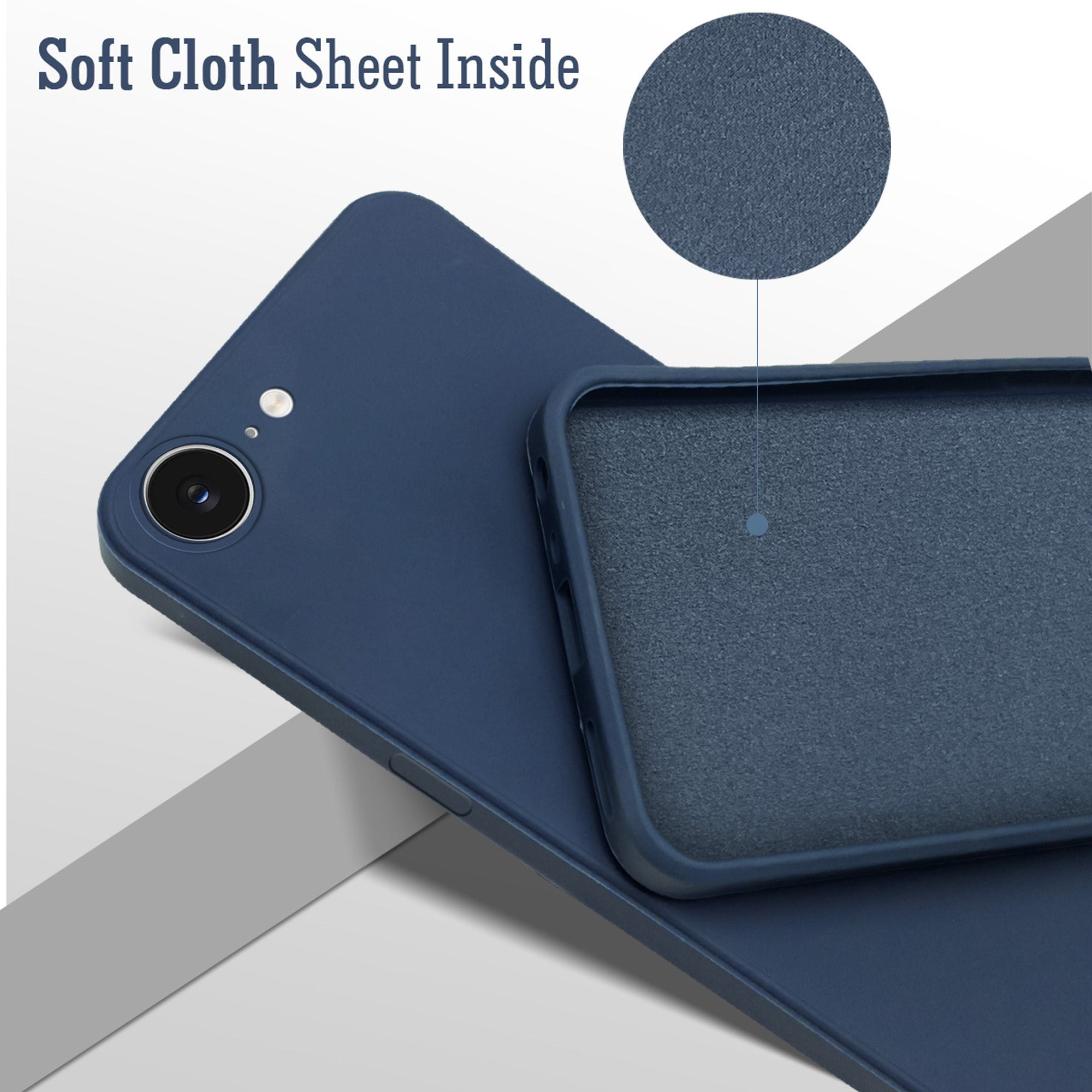 For Apple iPhone 16e | iPhone 17e Back Cover Case (Matte Finish Silicone with Inside Fiber cloth)
