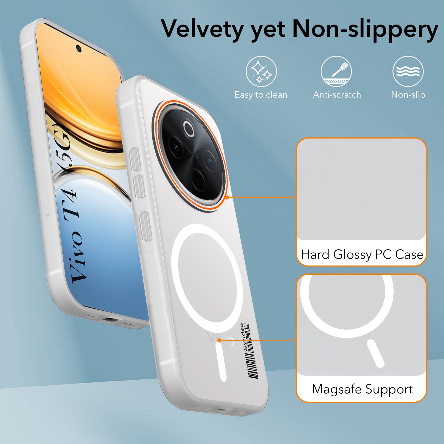 For Vivo T4 Back Cover Case (Soft Touch | Camera Bump Protection | MagSafe Compatible | Matte Finish)